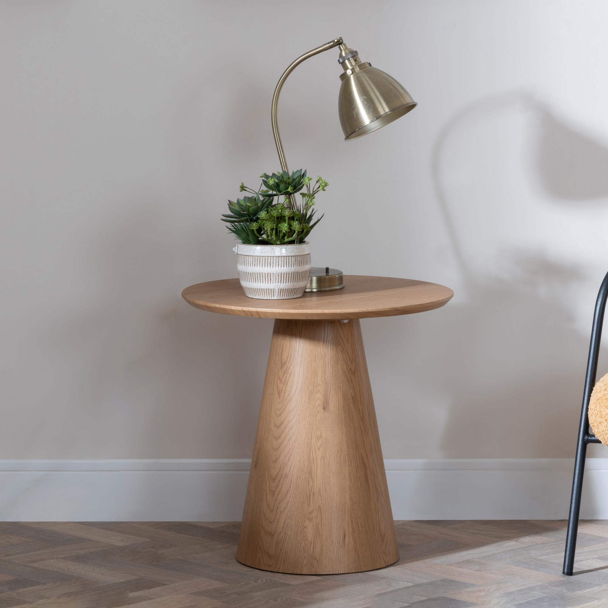 Palma End Table - Round - Oak