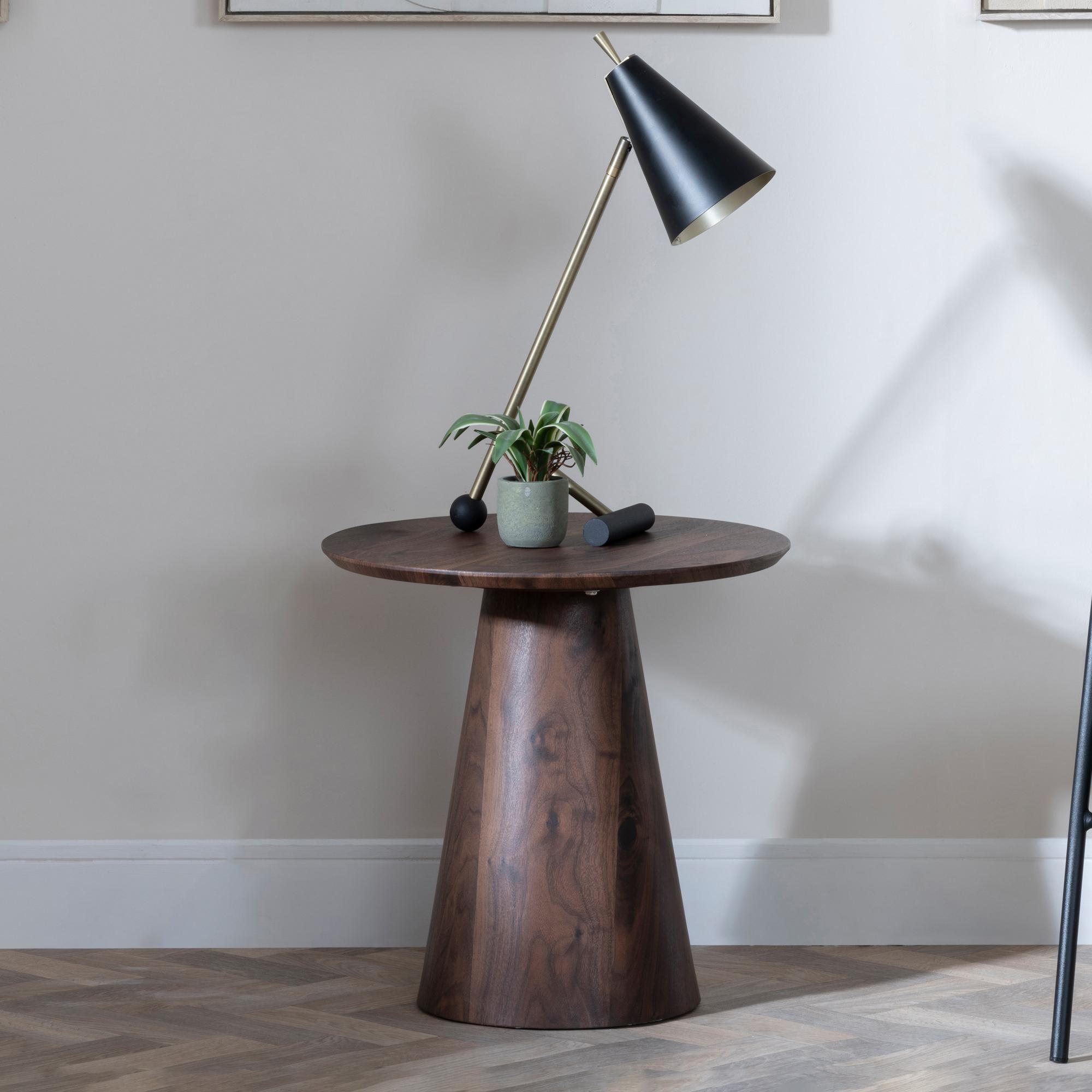 Palma End Table - Round - Walnut