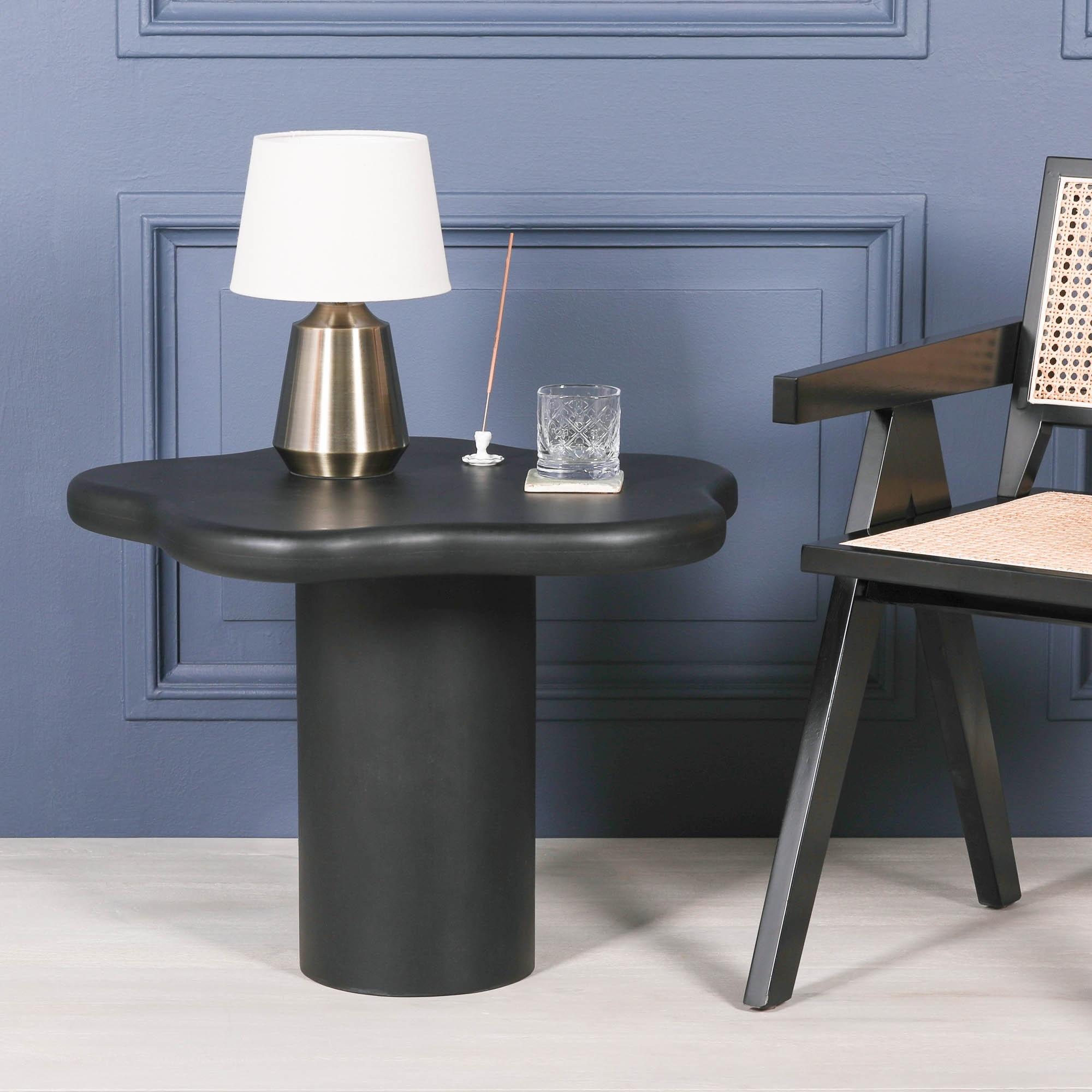 Puddle Mango Wood Side Table - Black Painted