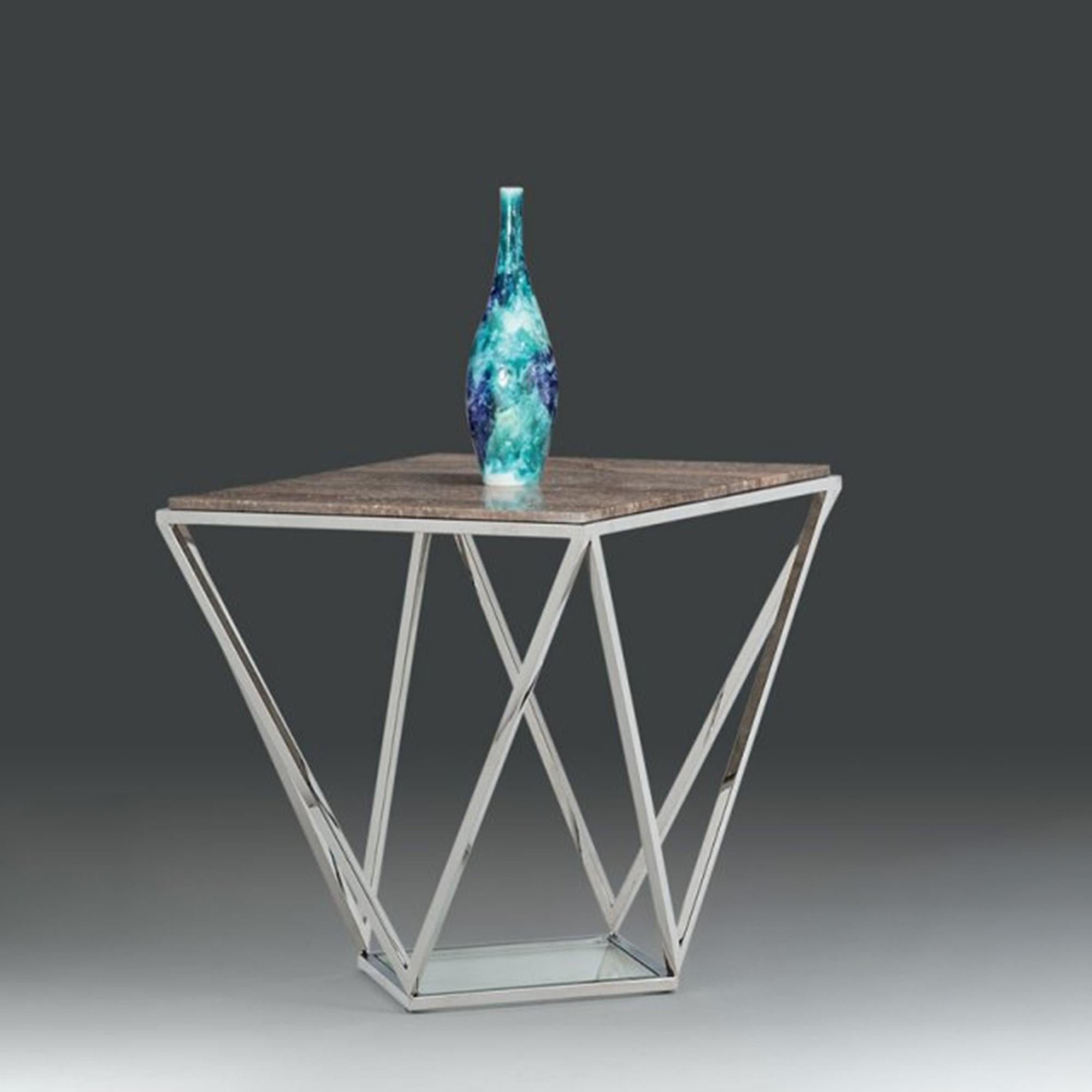 Spyder Lamp Table - Marble and Clear Glass - Variation Available