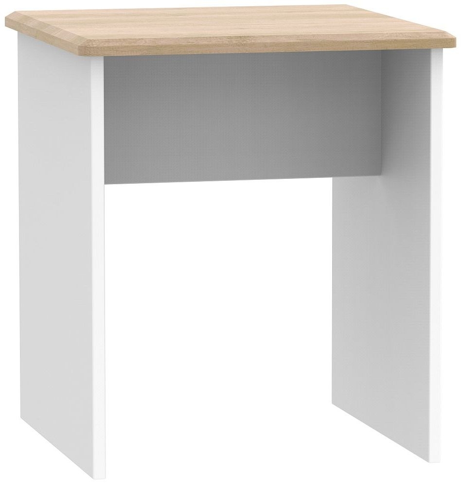 Victoria Lamp Table - White and Riviera Oak