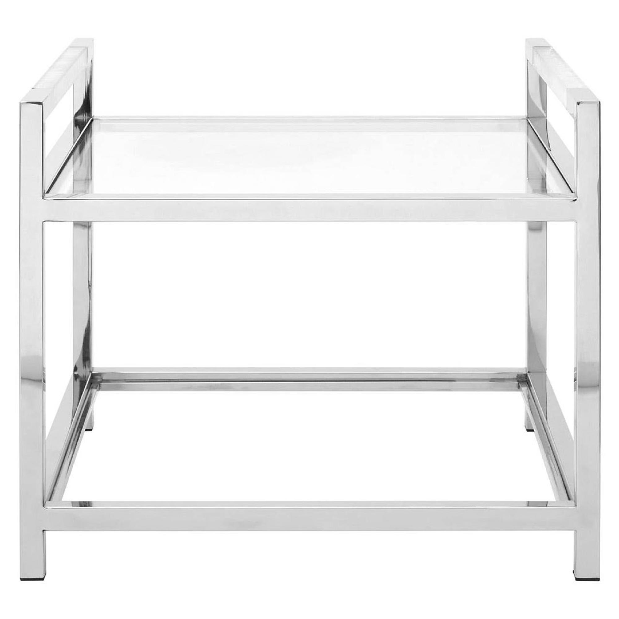 Vogue End Table - Square - Glass and Chrome