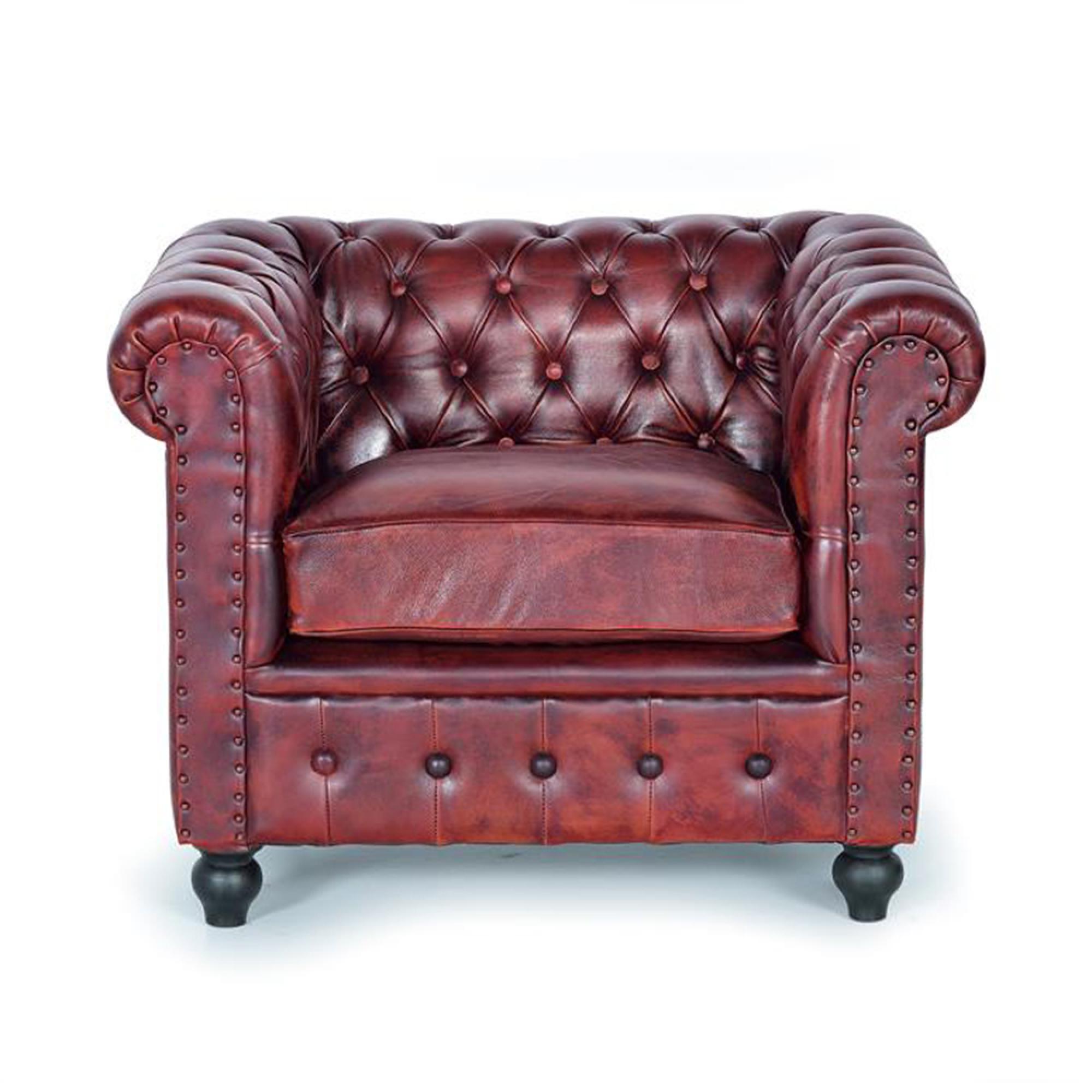 Angwin Armchair - Genuine Leather Chester