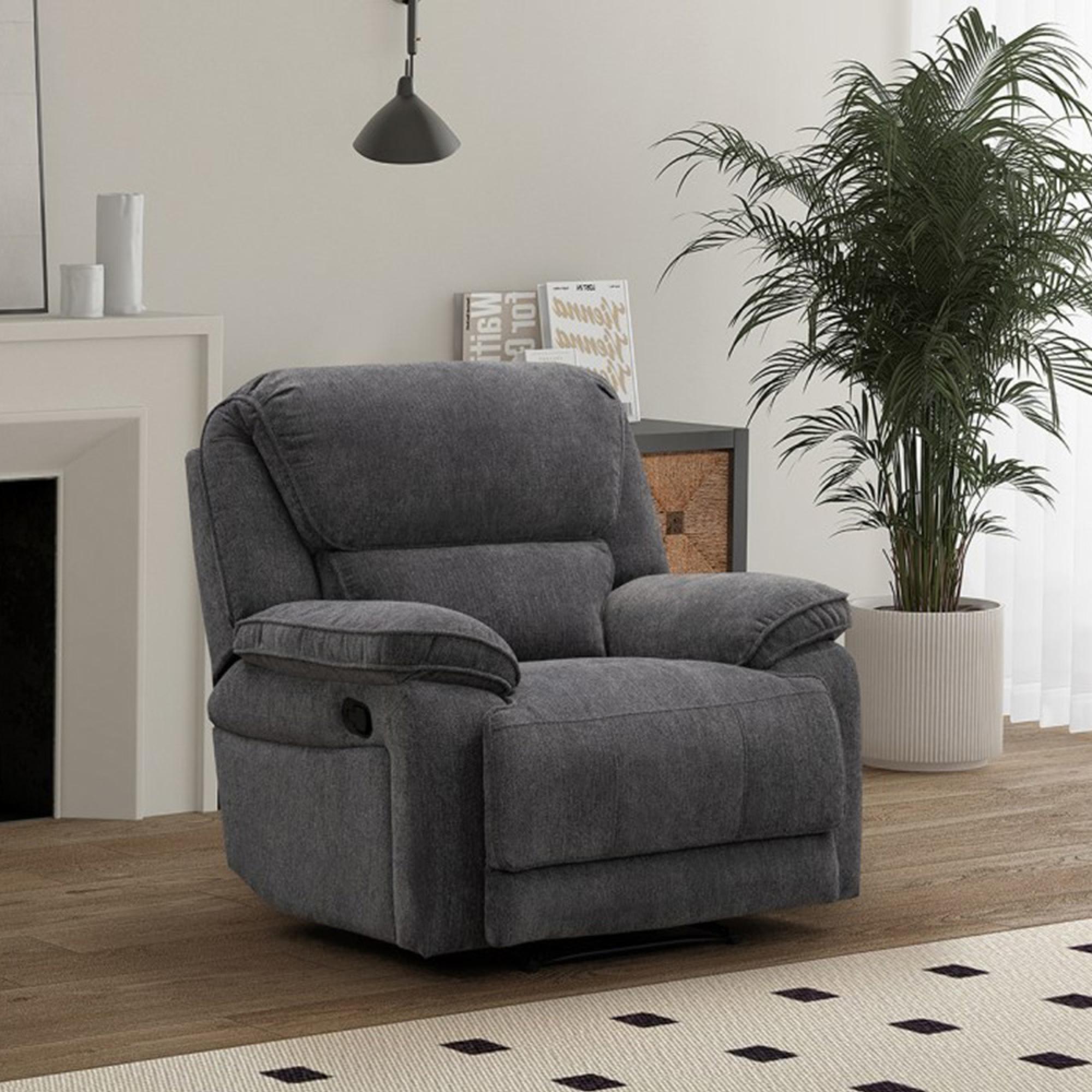 Douglas Recliner Armchair - Dark Grey Fabric