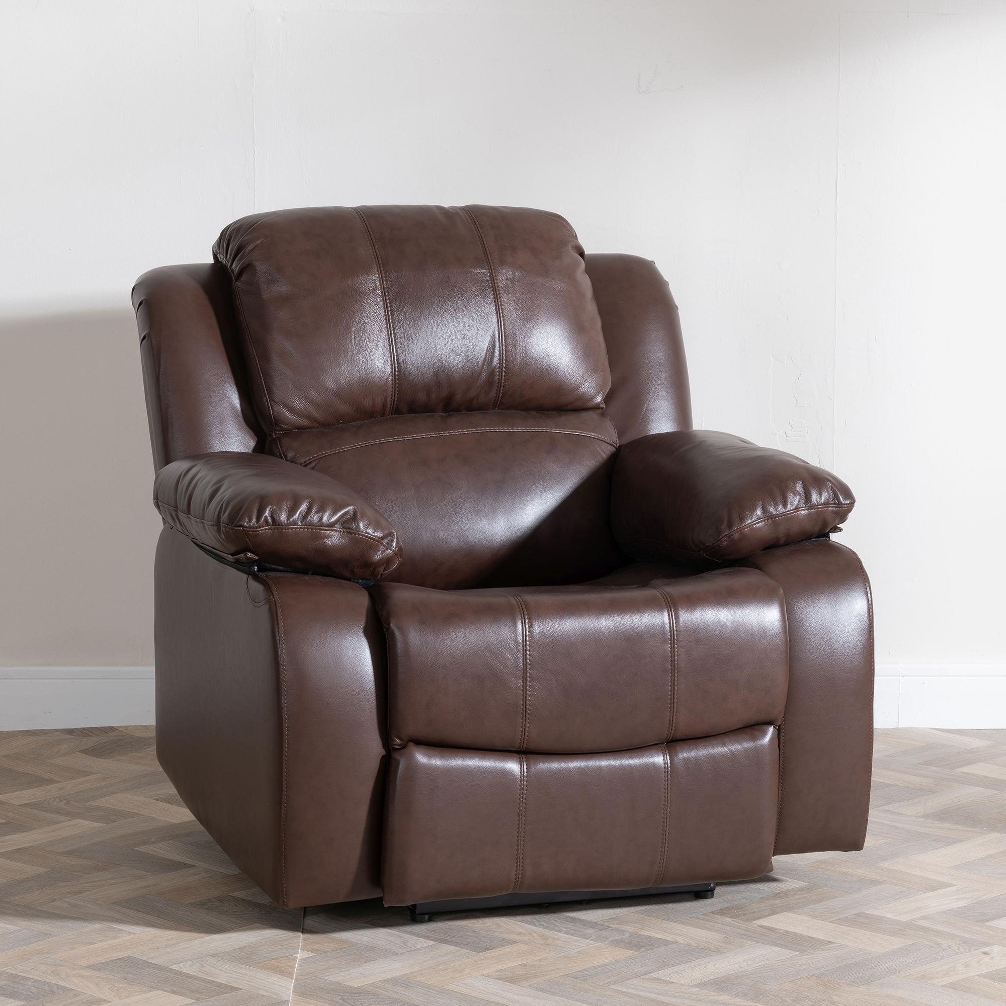 London Recliner Armchair - Brown Leather