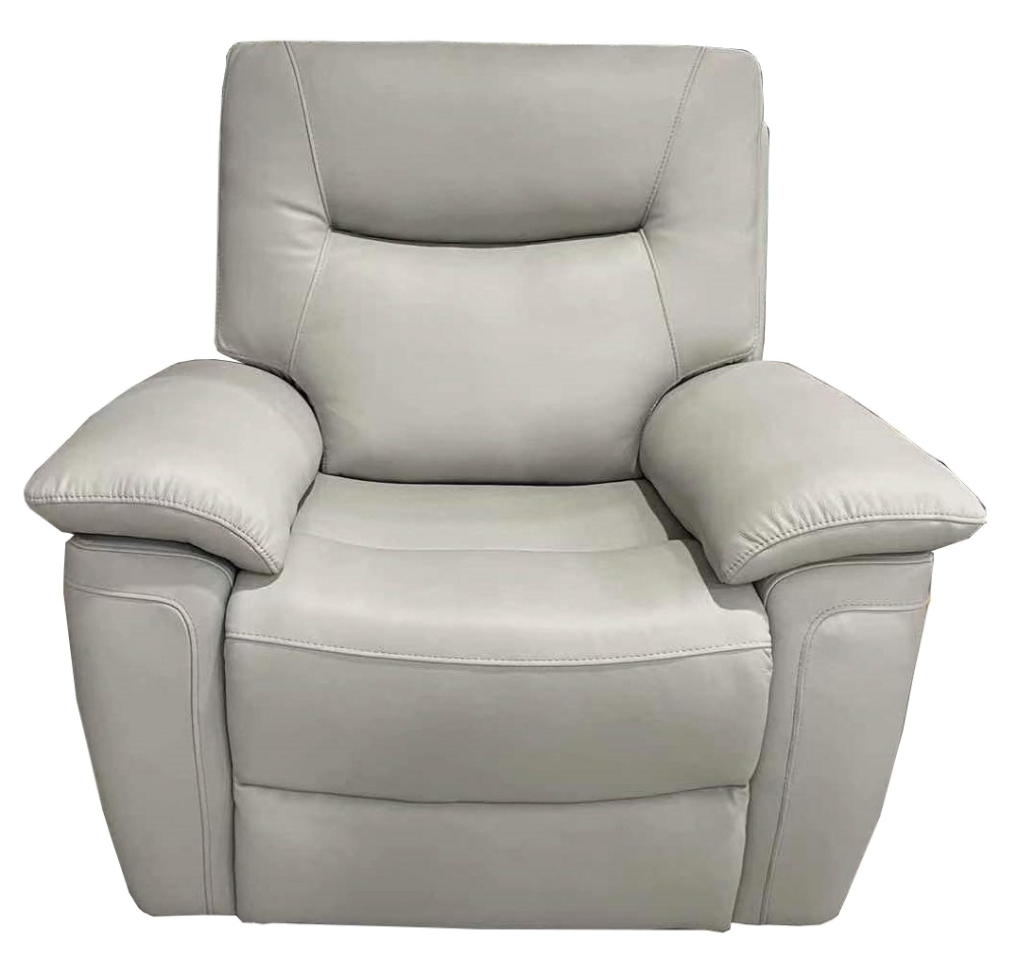 Lucia Power Recliner Armchair - Pearl Grey Leather