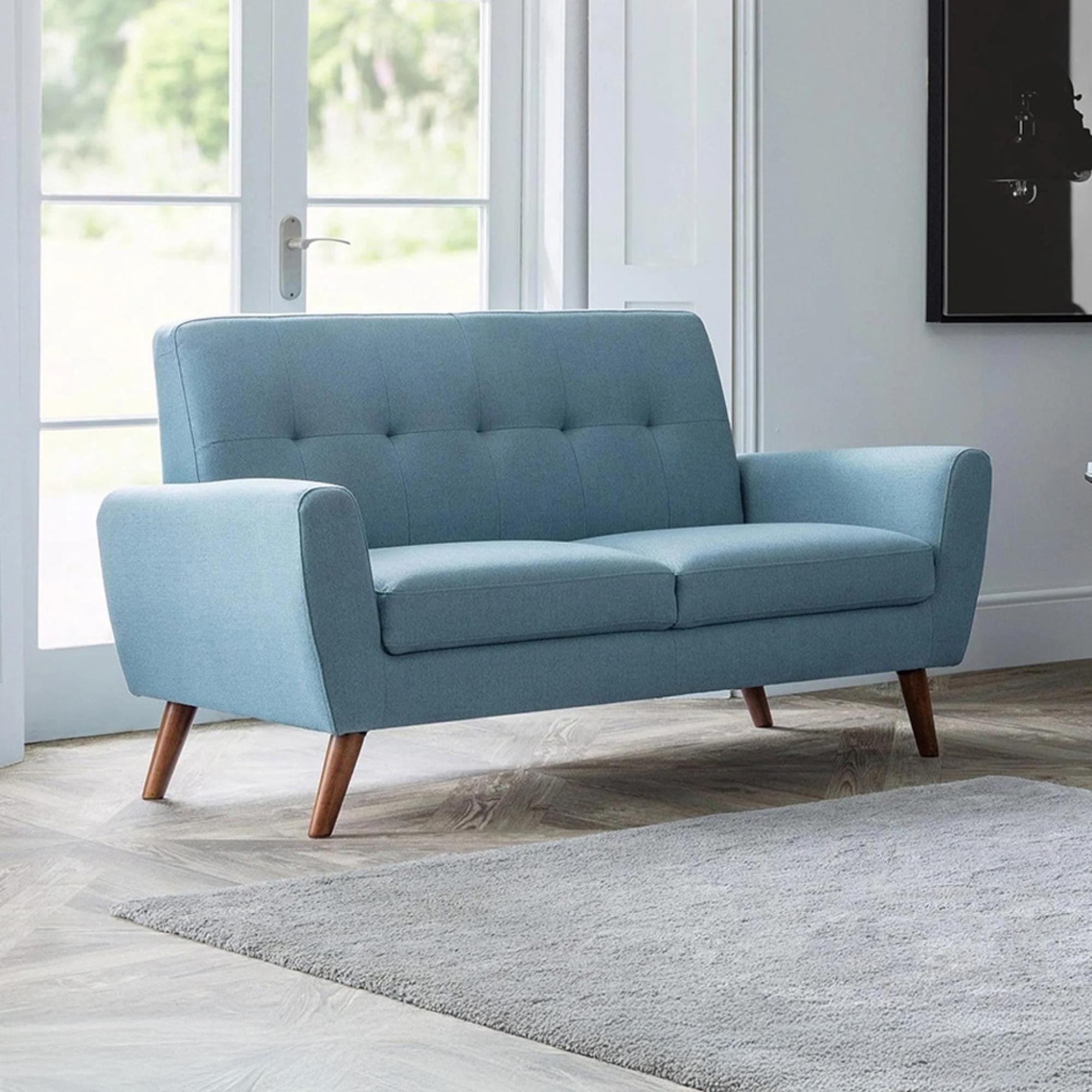 Monza Sofa - 2 Seater - Blue Fabric
