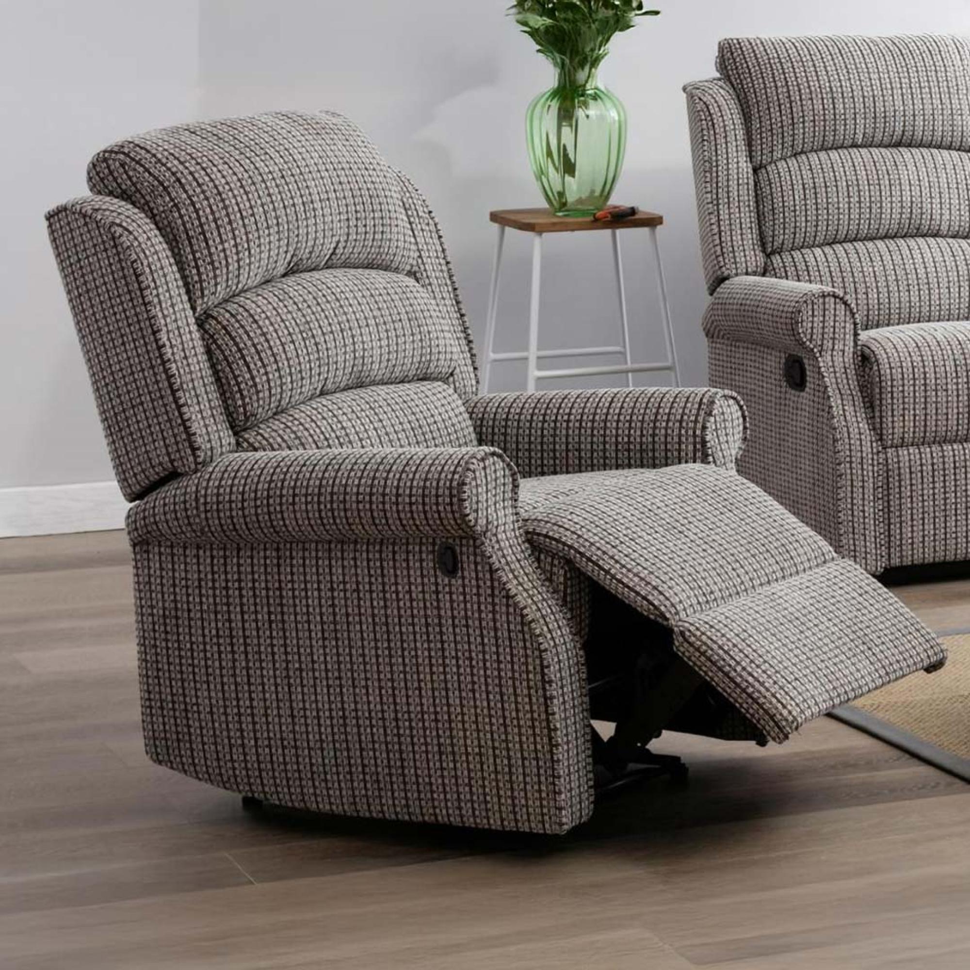 Windsor Recliner Armchair - Latte Fabric