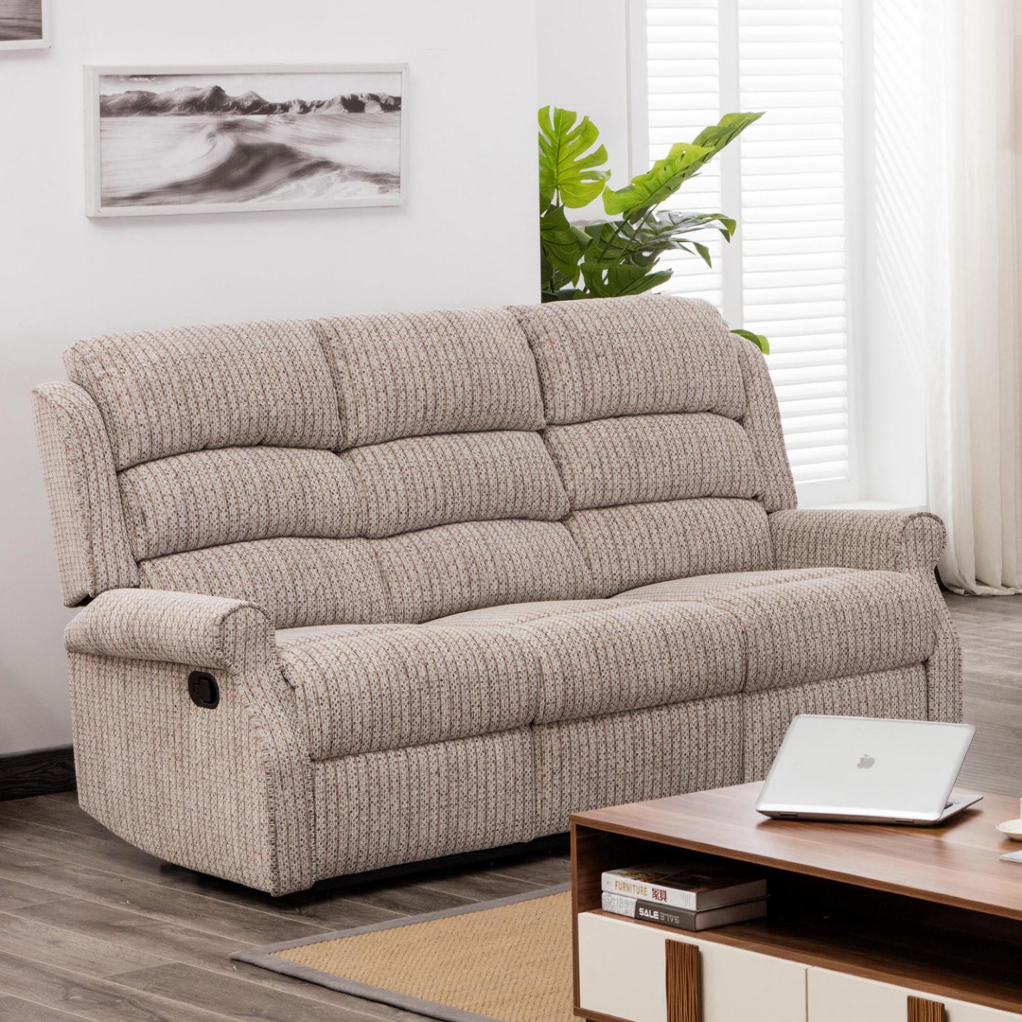 Windsor Recliner Sofa - 3 Seater - Natural Fabric