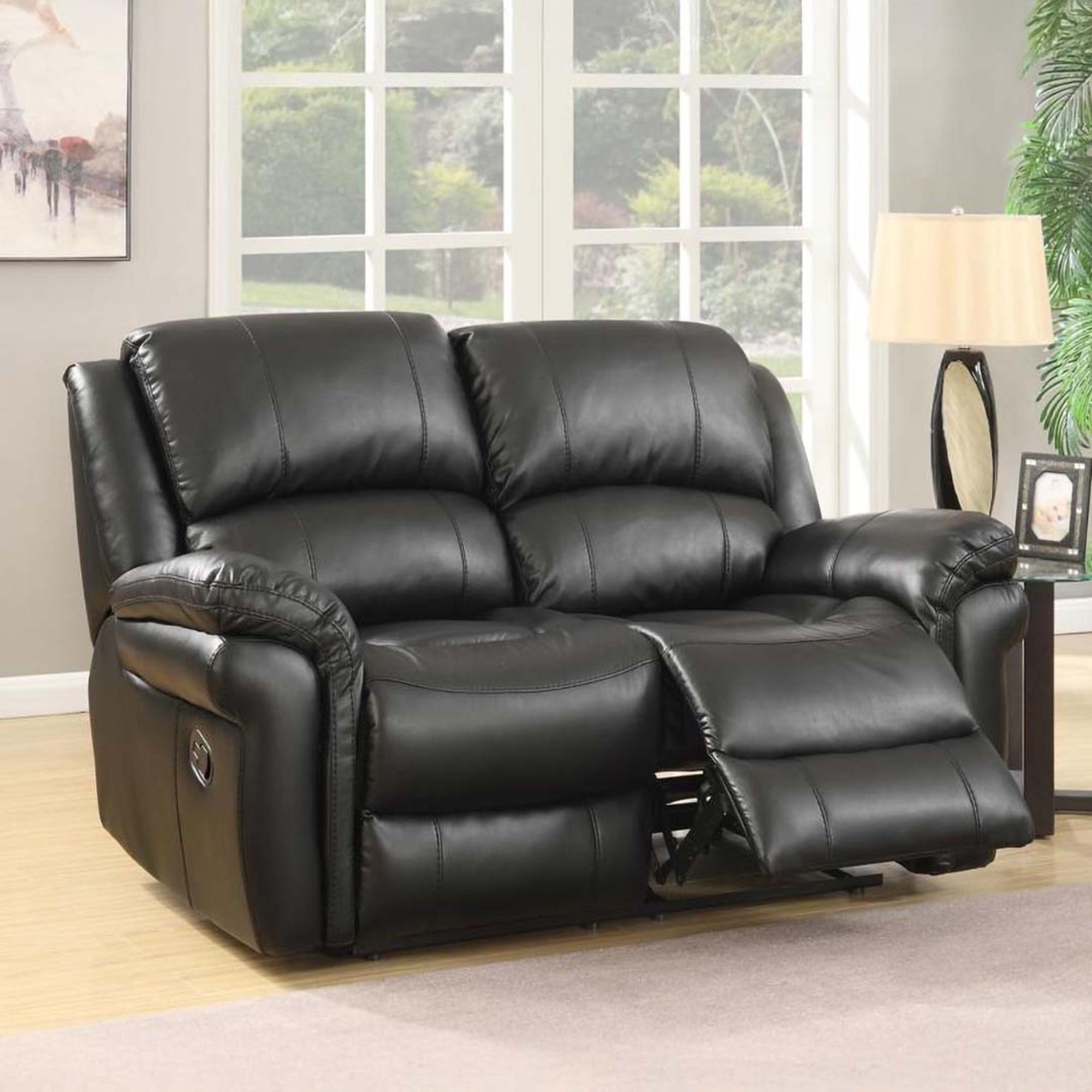 Farnham Recliner Sofa - 2 Seater - Black Leather