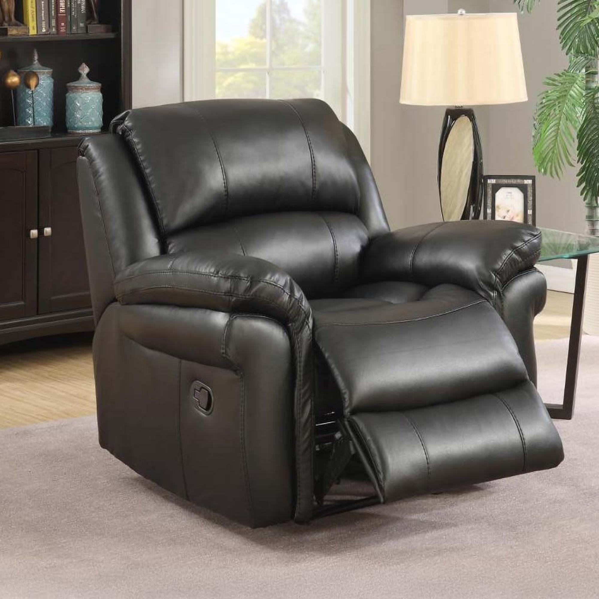 Farnham Recliner Armchair - Black Leather