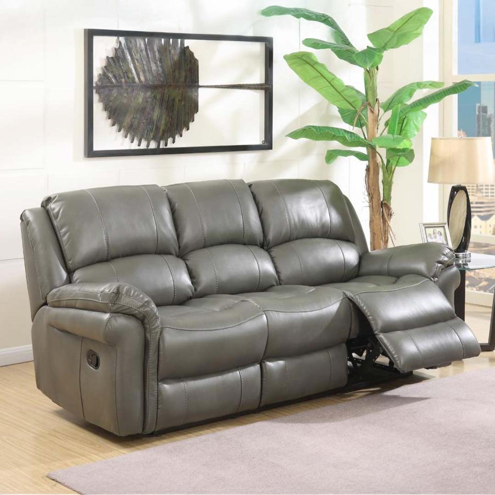Farnham Recliner Sofa - 3 Seater - Grey Leather