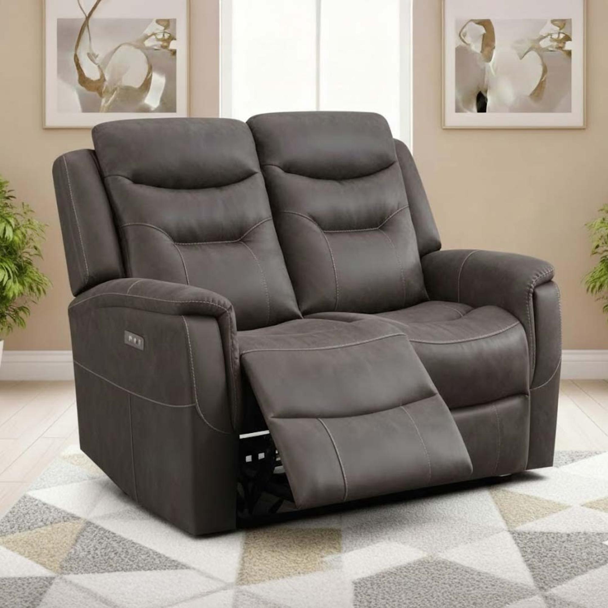 Harrogate Recliner Sofa - 2 Seater - Brown Fabric