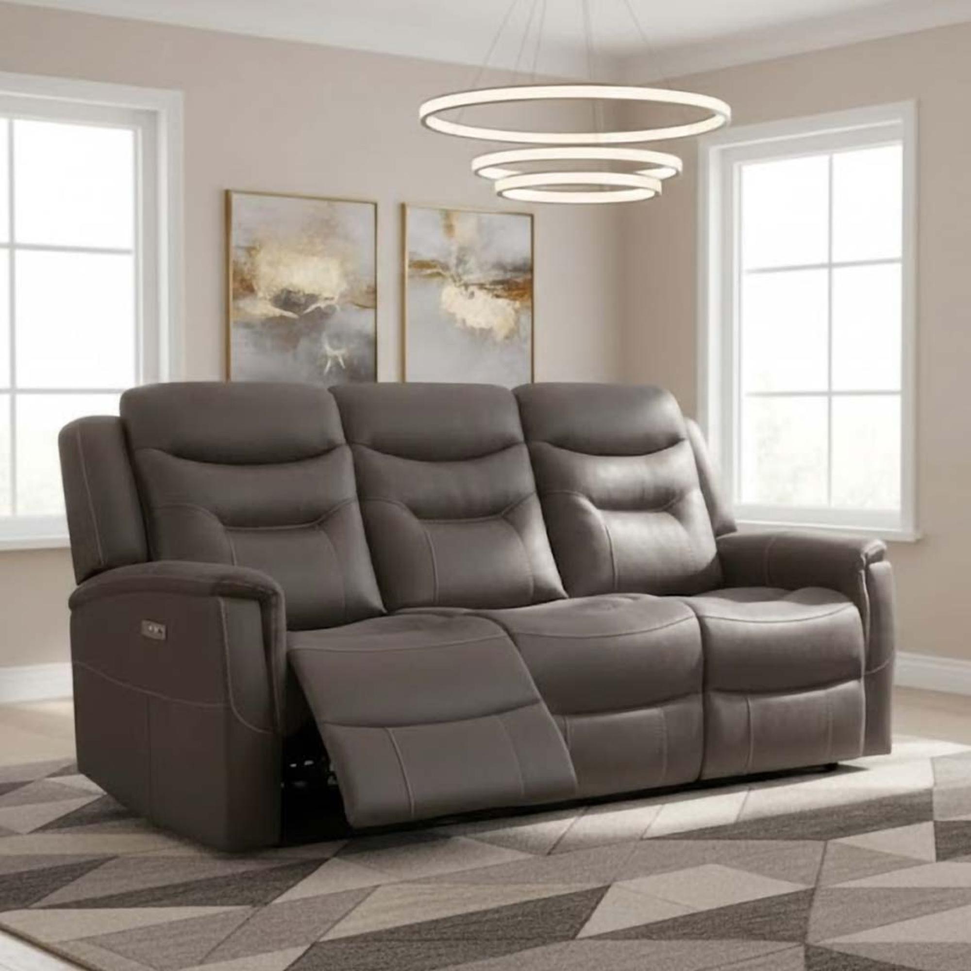 Harrogate Recliner Sofa - 3 Seater - Brown Fabric