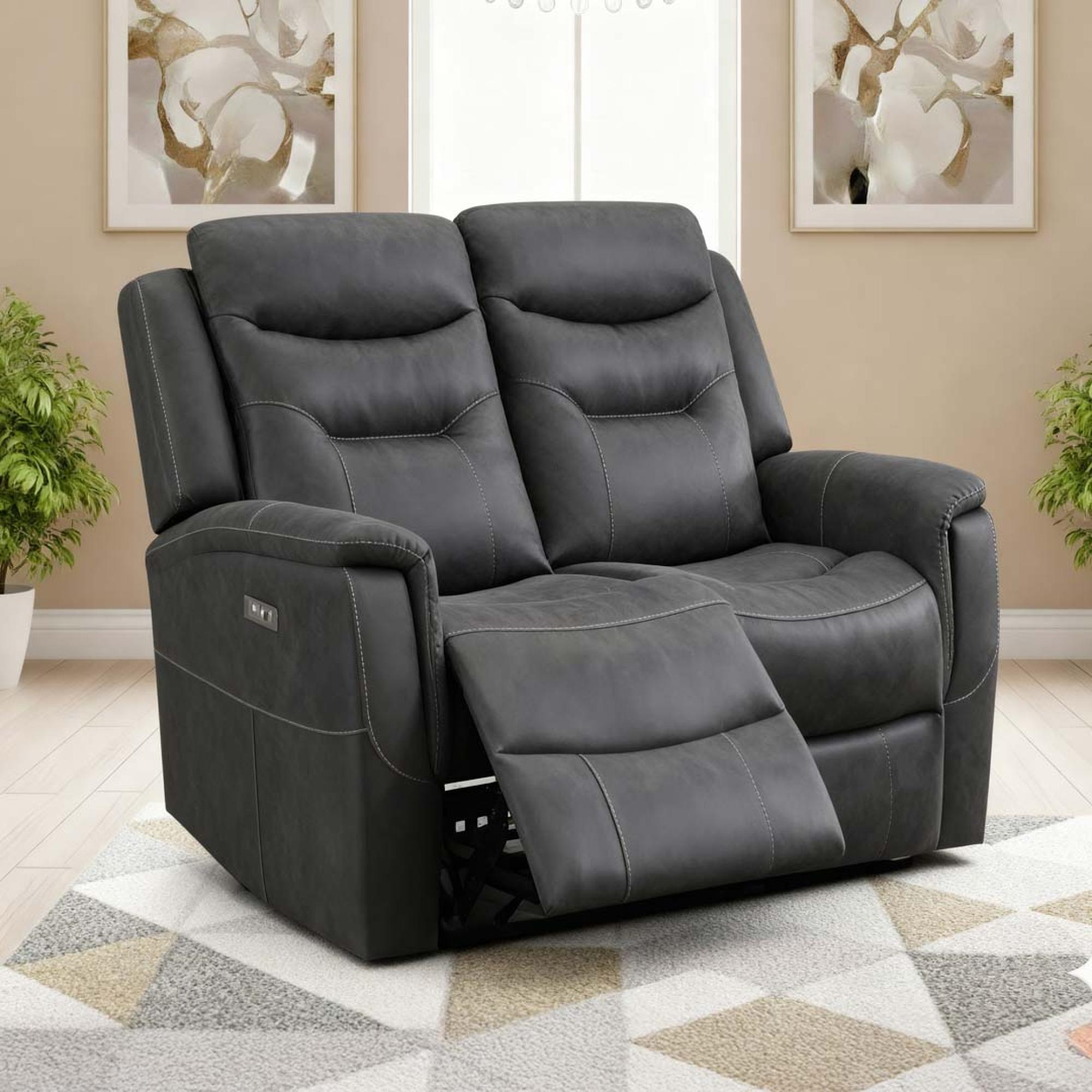 Harrogate Recliner Sofa - 2 Seater - Grey Fabric