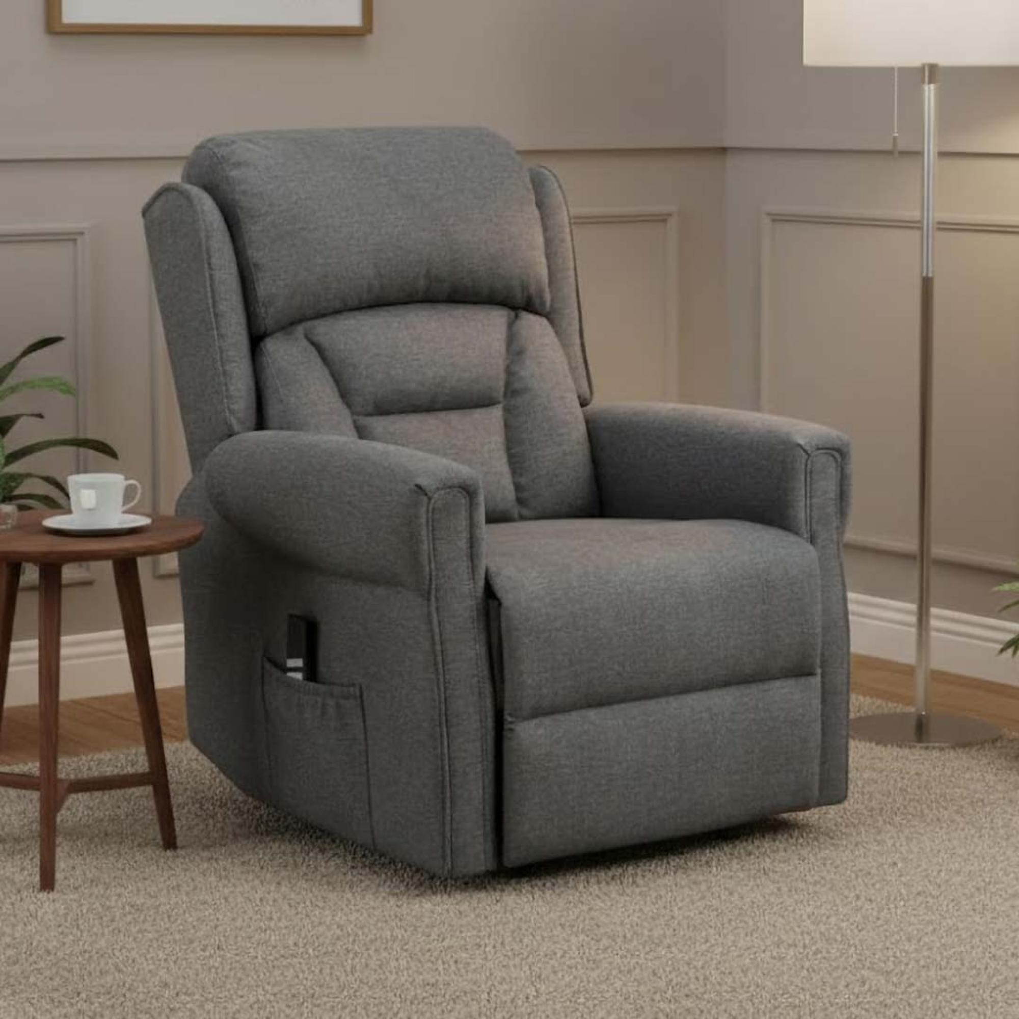 Sandringham Lift and Tilt Electric Recliner Armchair - Grey Fabric