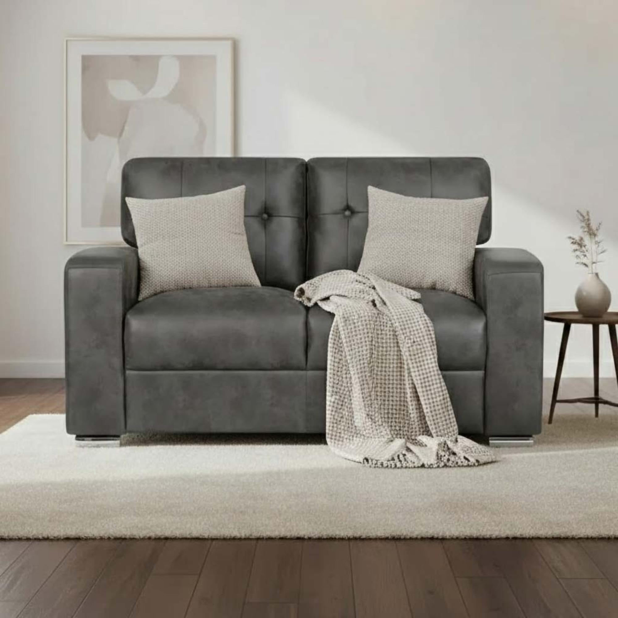Hampton Sofa - 2 Seater - Dark Grey Fabric
