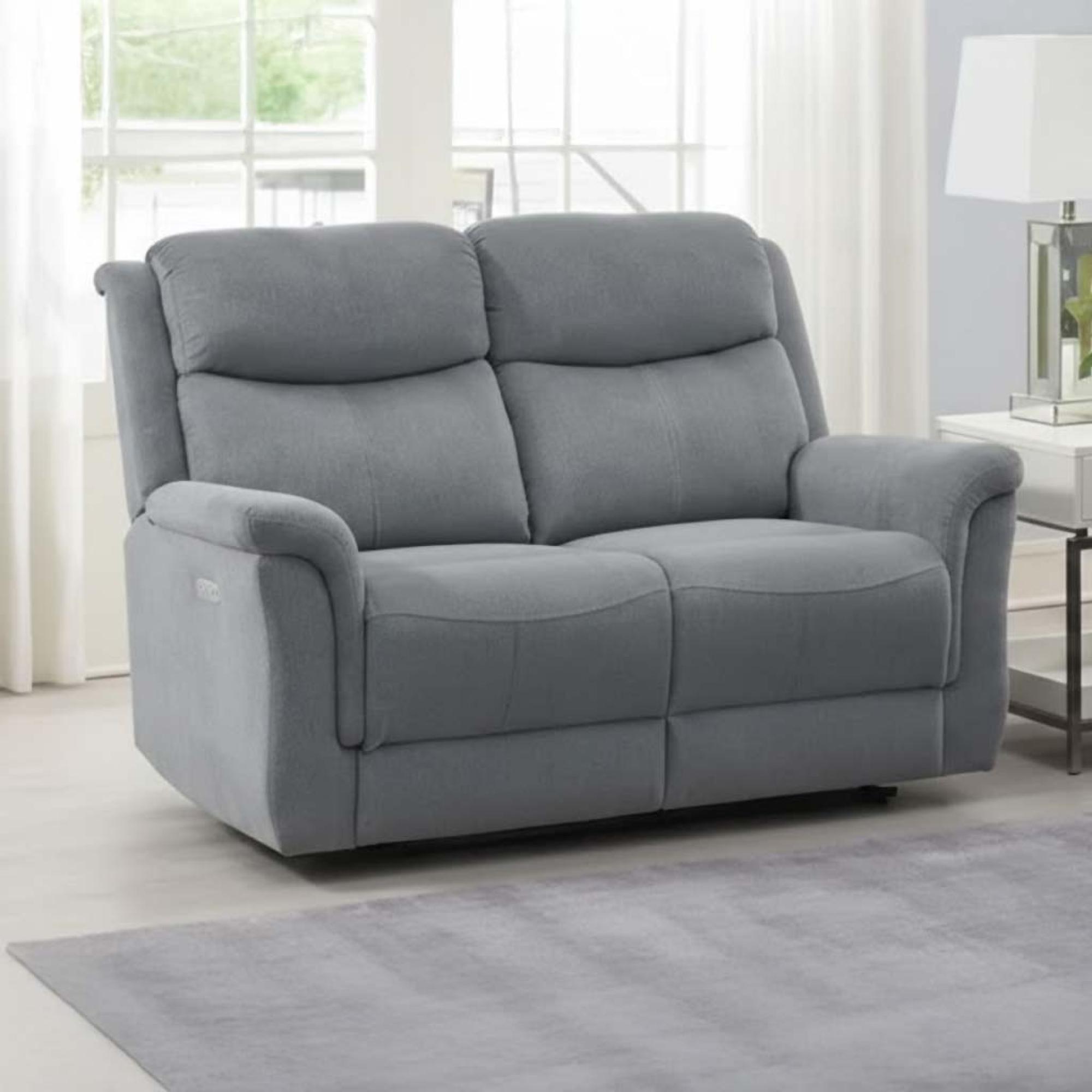 Faringdon Recliner Sofa - 2 Seater - Grey Fabric