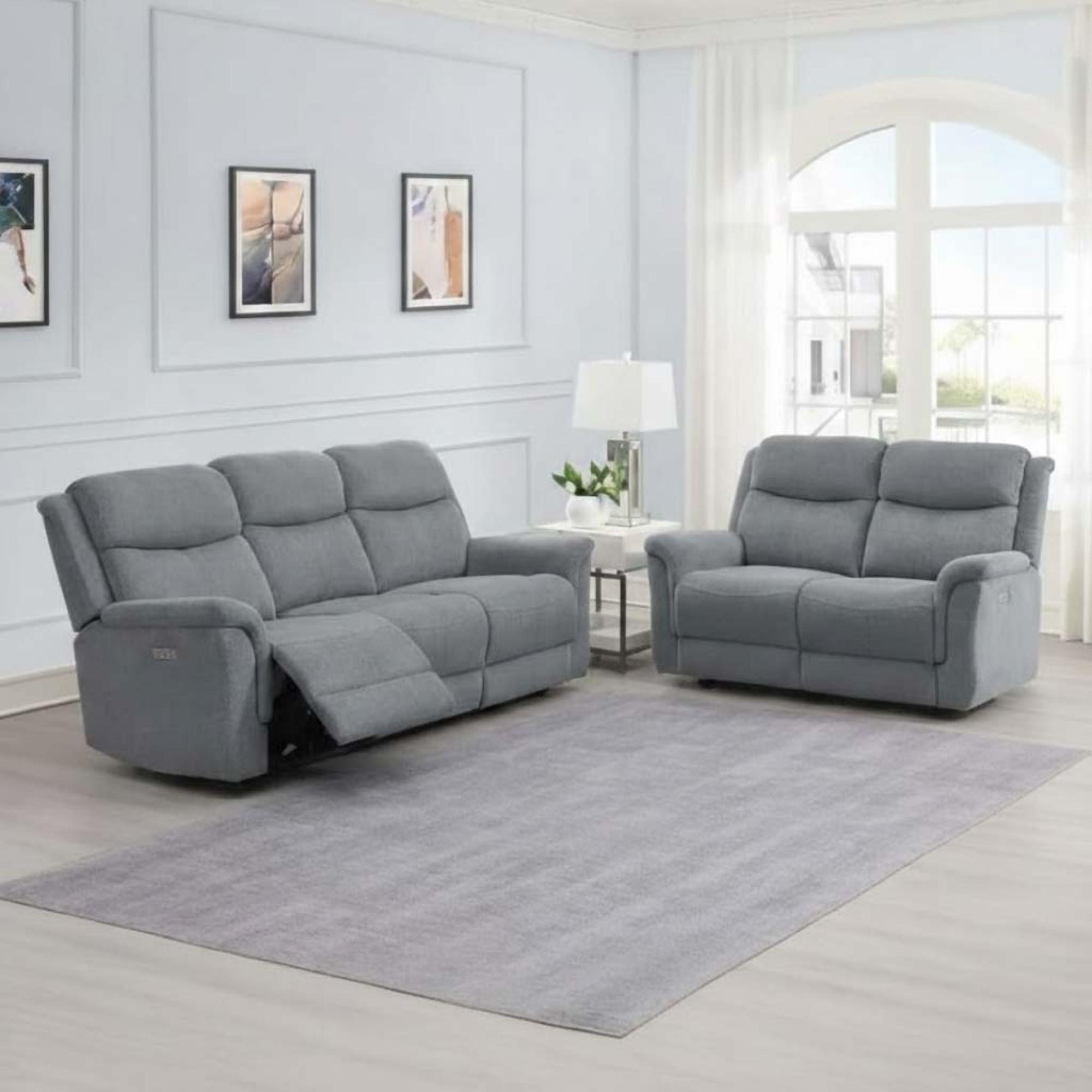 Faringdon Recliner Sofa Suite - 3+2 Seater - Grey Fabric