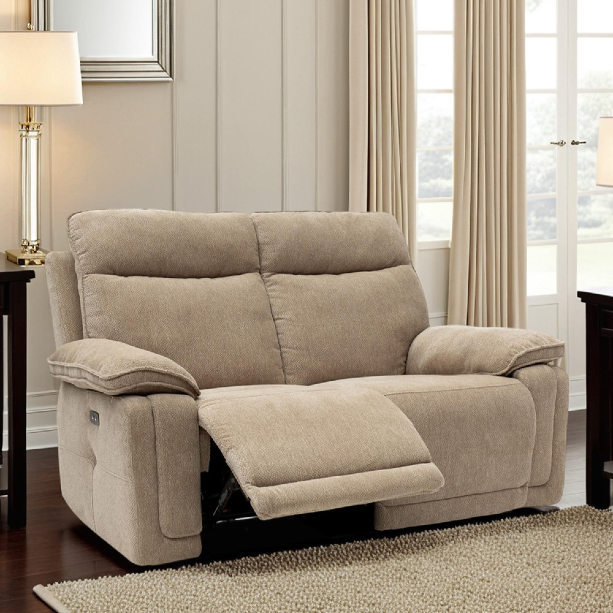 Cadenza Sofa - 2 Seater - Electric Recliner - Camel Fabric