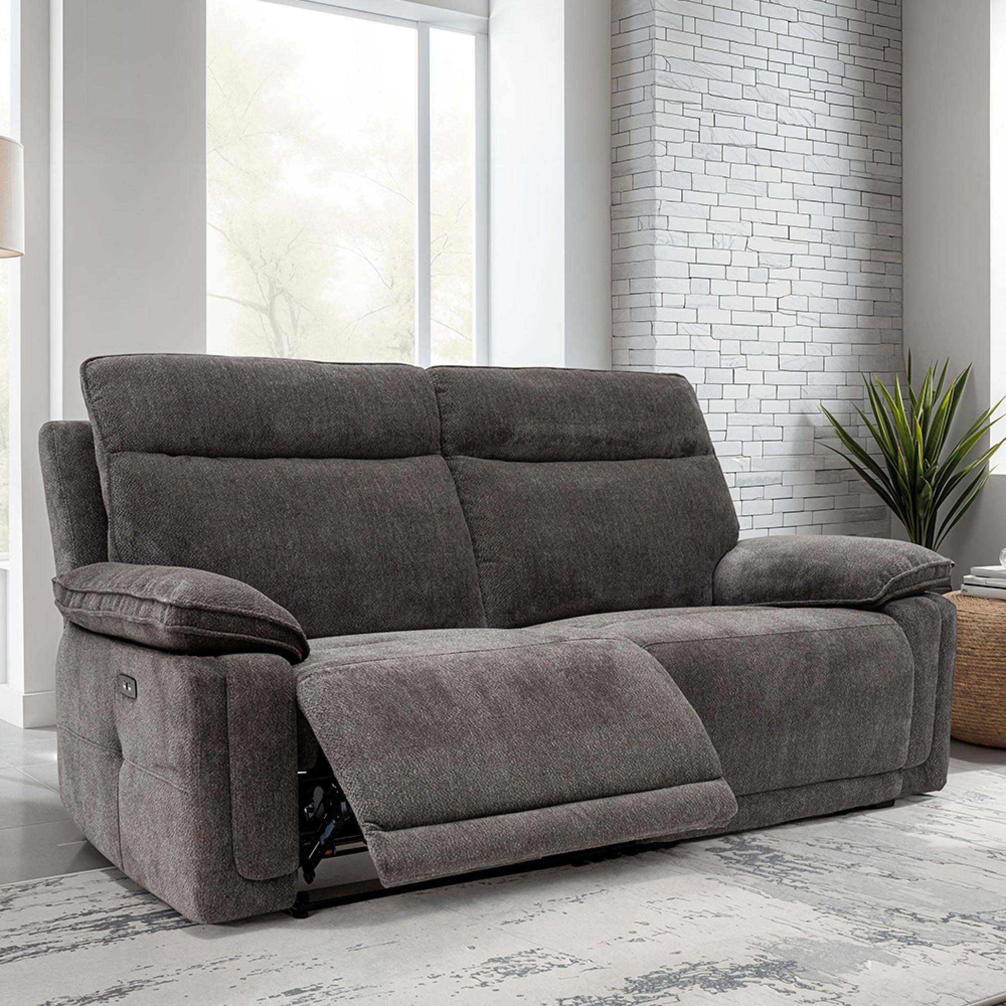 Cadenza Sofa - 3 Seater - Electric Recliner - Charcoal Fabric