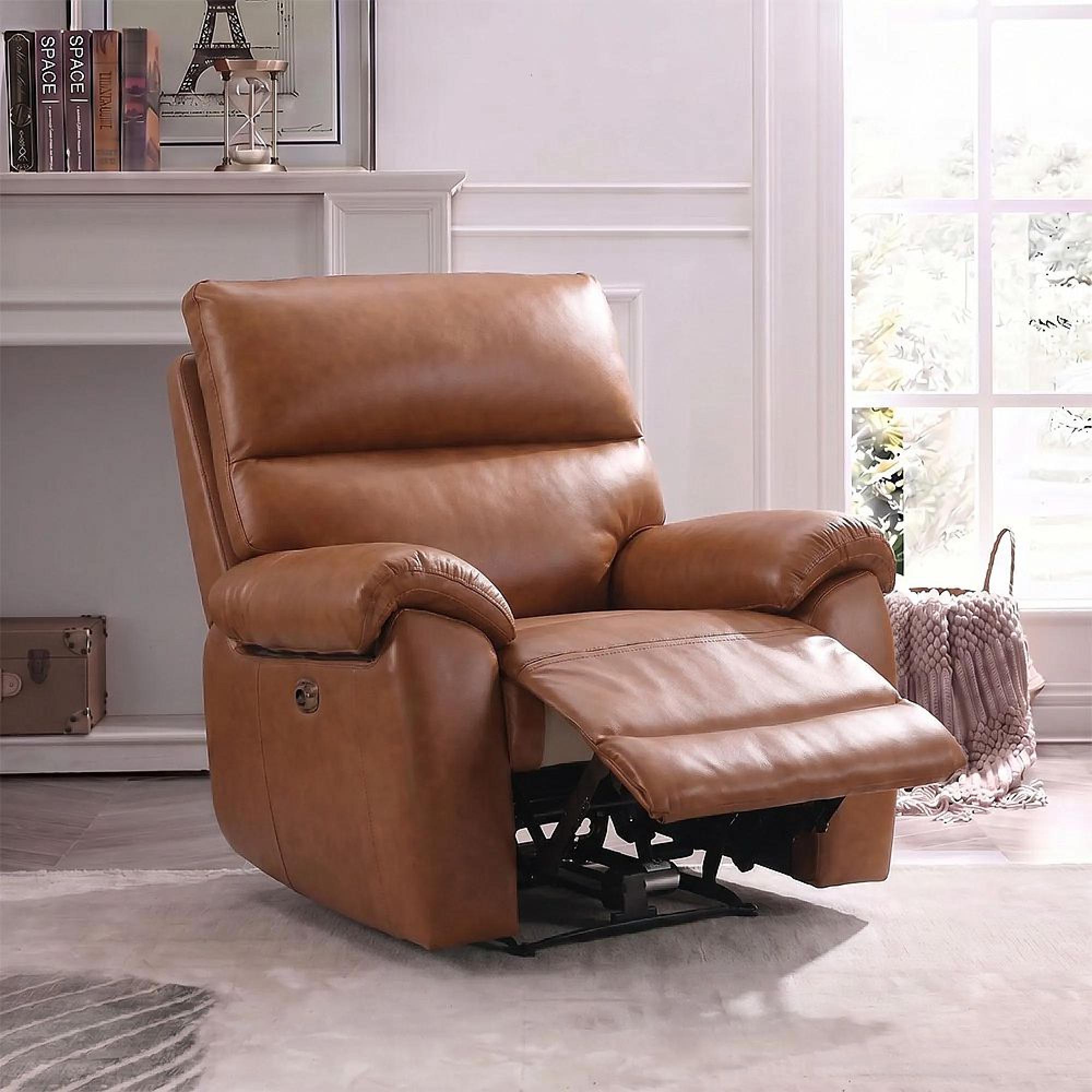 Clearance - Rocco Armchair - Power Recliner - Saddle Leather - FSS17334