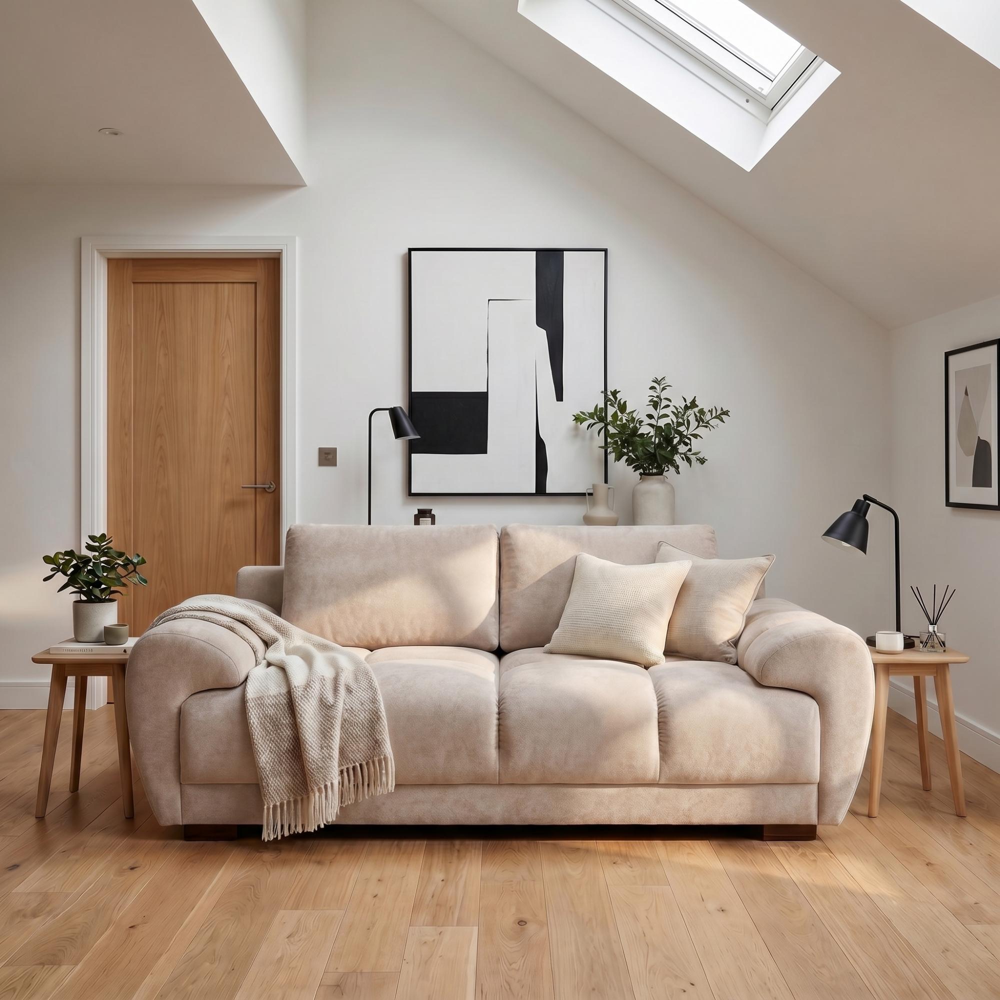 Azzuro Sofa - Mocha Velvet Fabric - 2 Seater