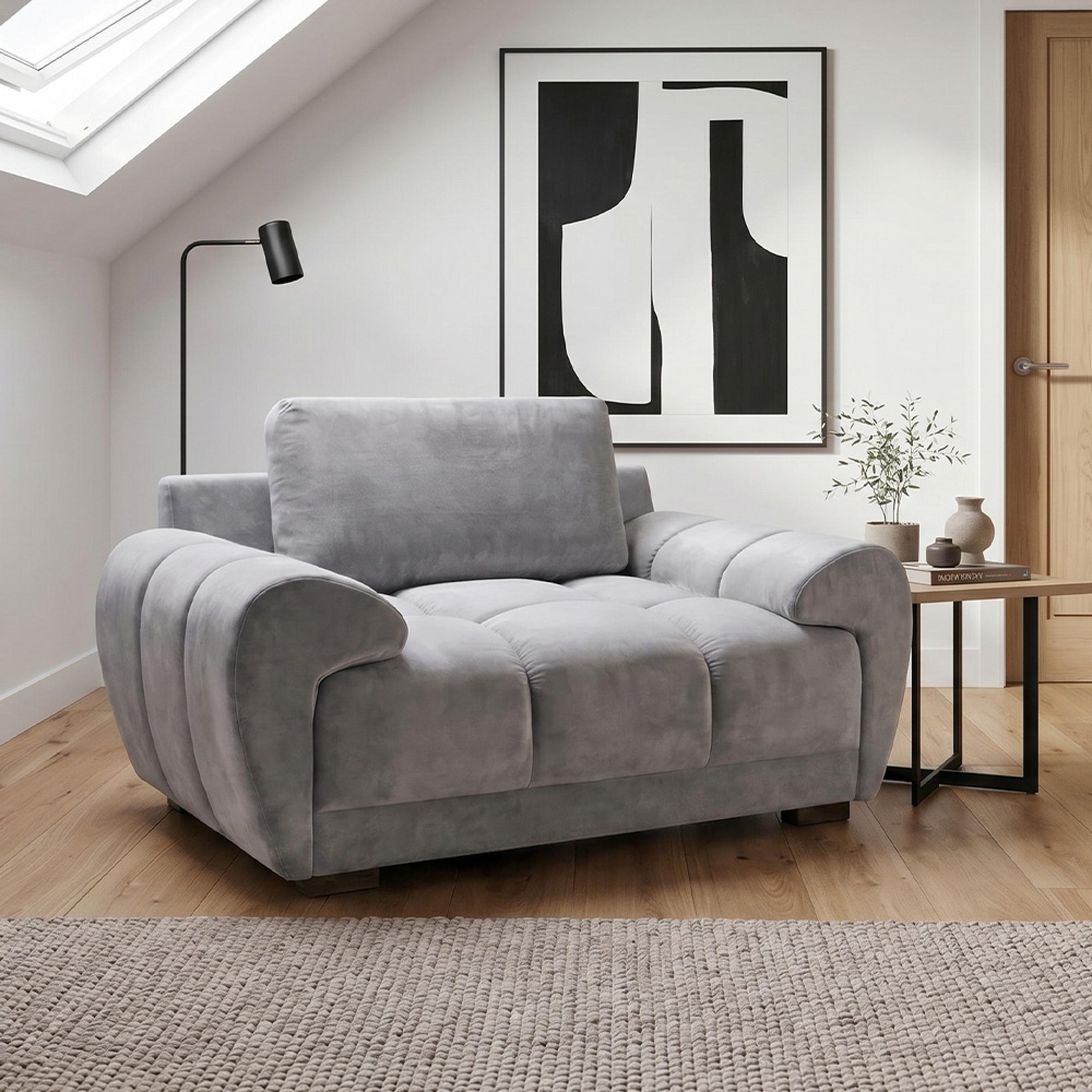 Azzuro Armchair - Grey Fabric