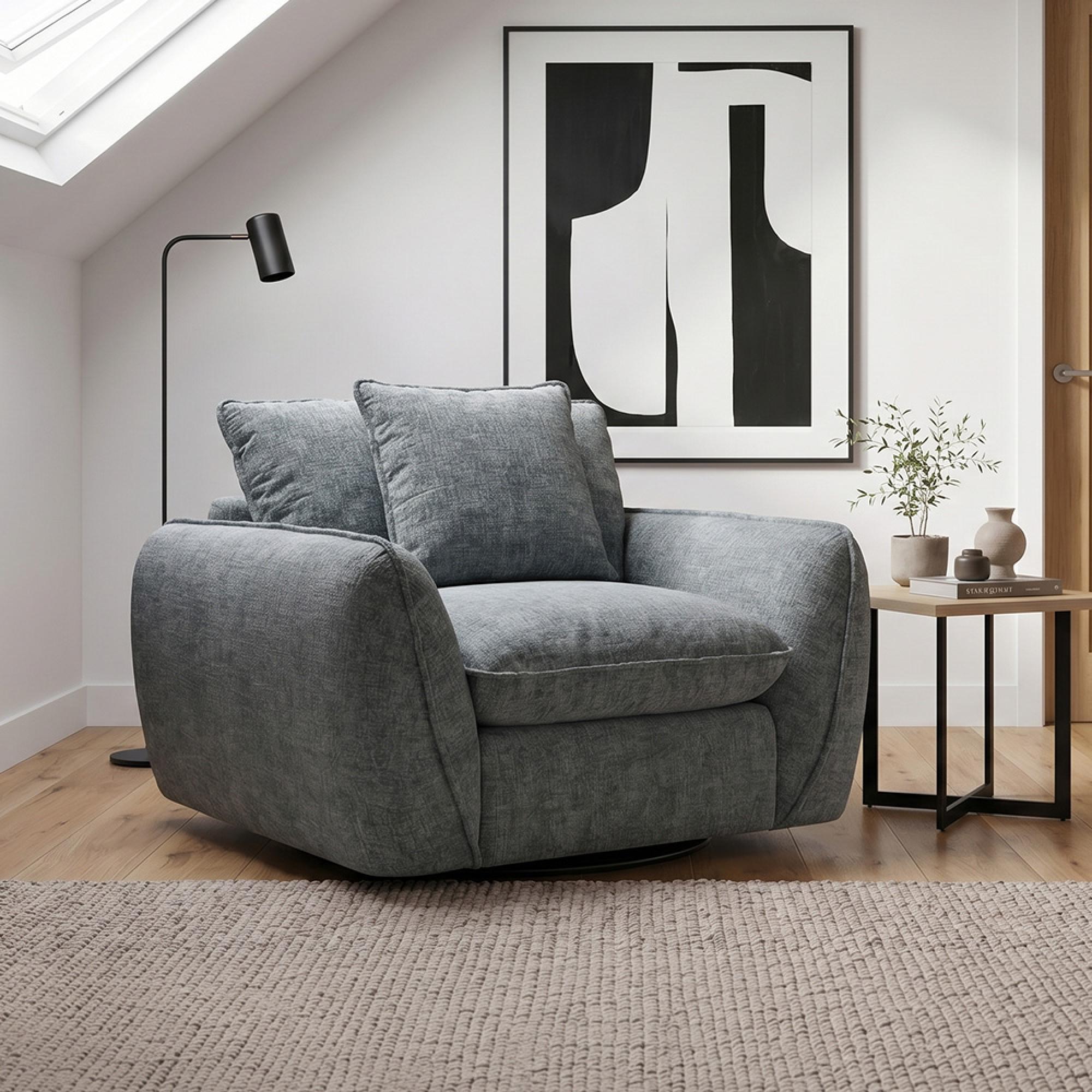 Berlin Armchair - Grey Fabric