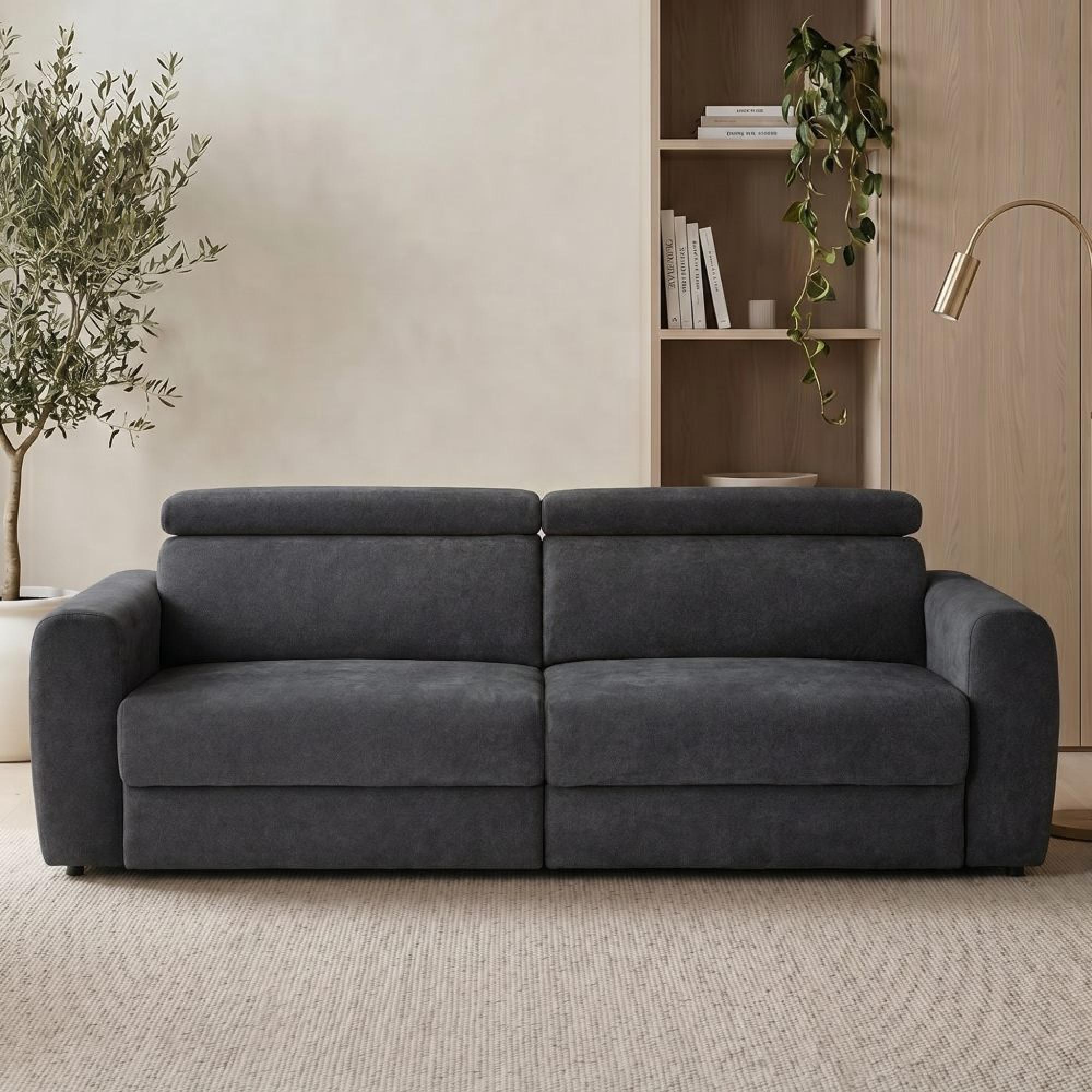 Dakota Sofa Bed - Black Fabric - 3 Seater - Pull Out