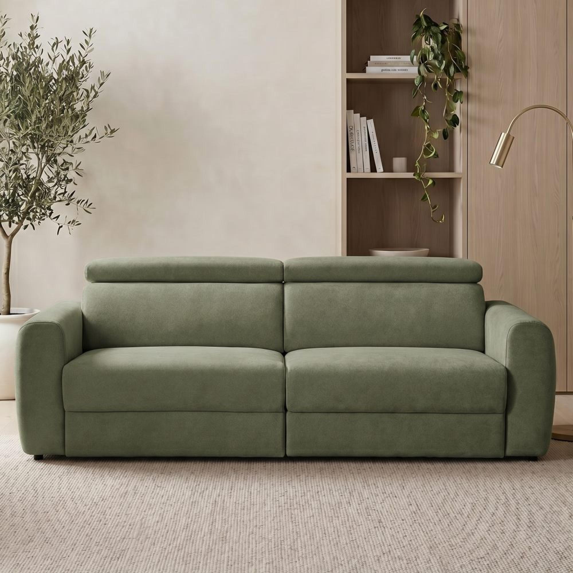 Dakota Sofa Bed - Green Fabric - 3 Seater - Pull Out