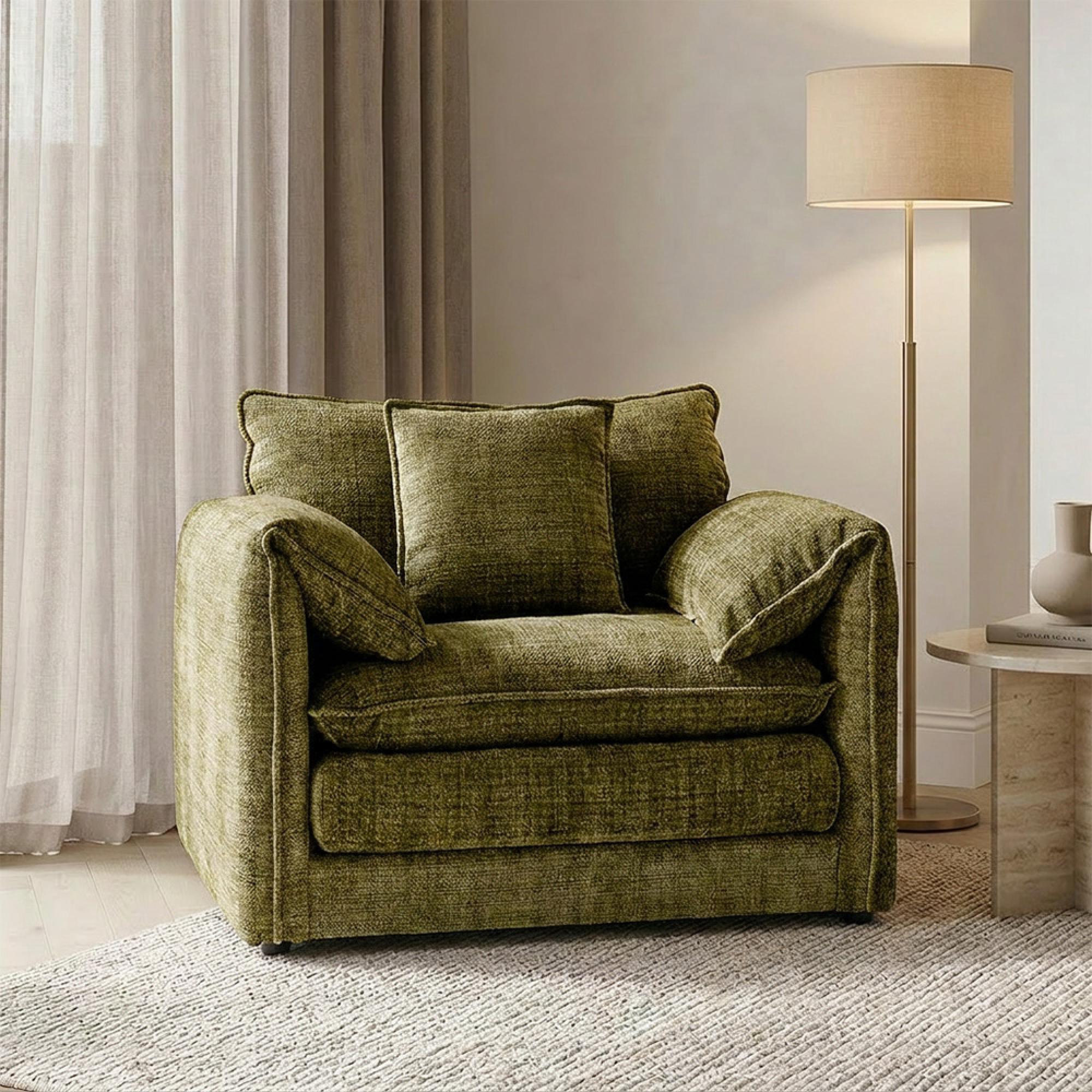 Solaya Armchair - Green Fabric