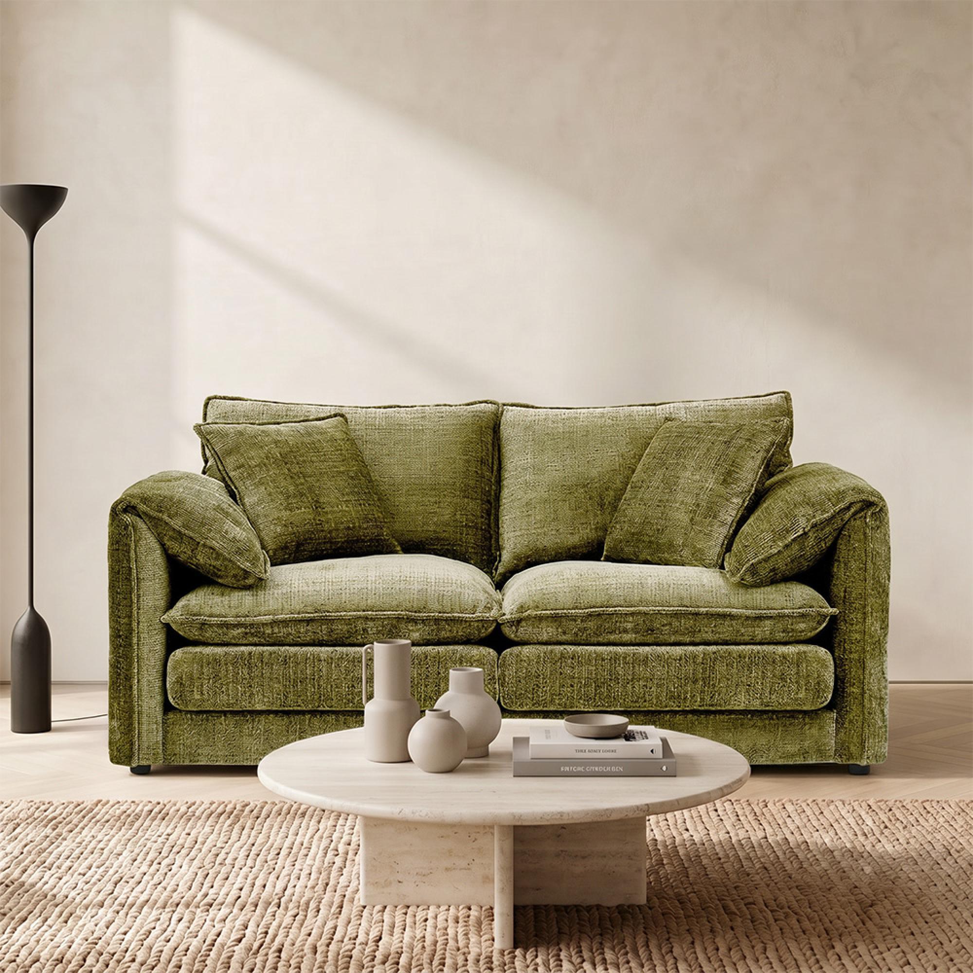 Solaya Sofa - Green Fabric - 2 Seater