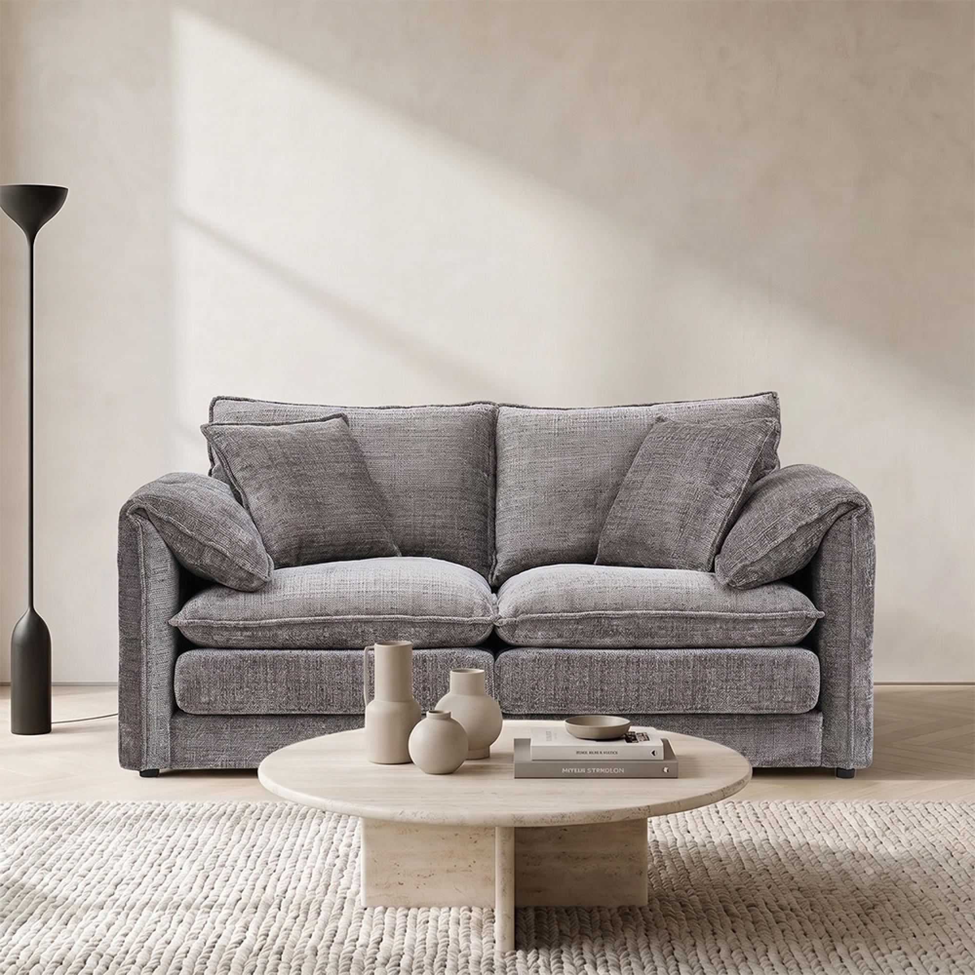Solaya Sofa - Grey Fabric - 2 Seater