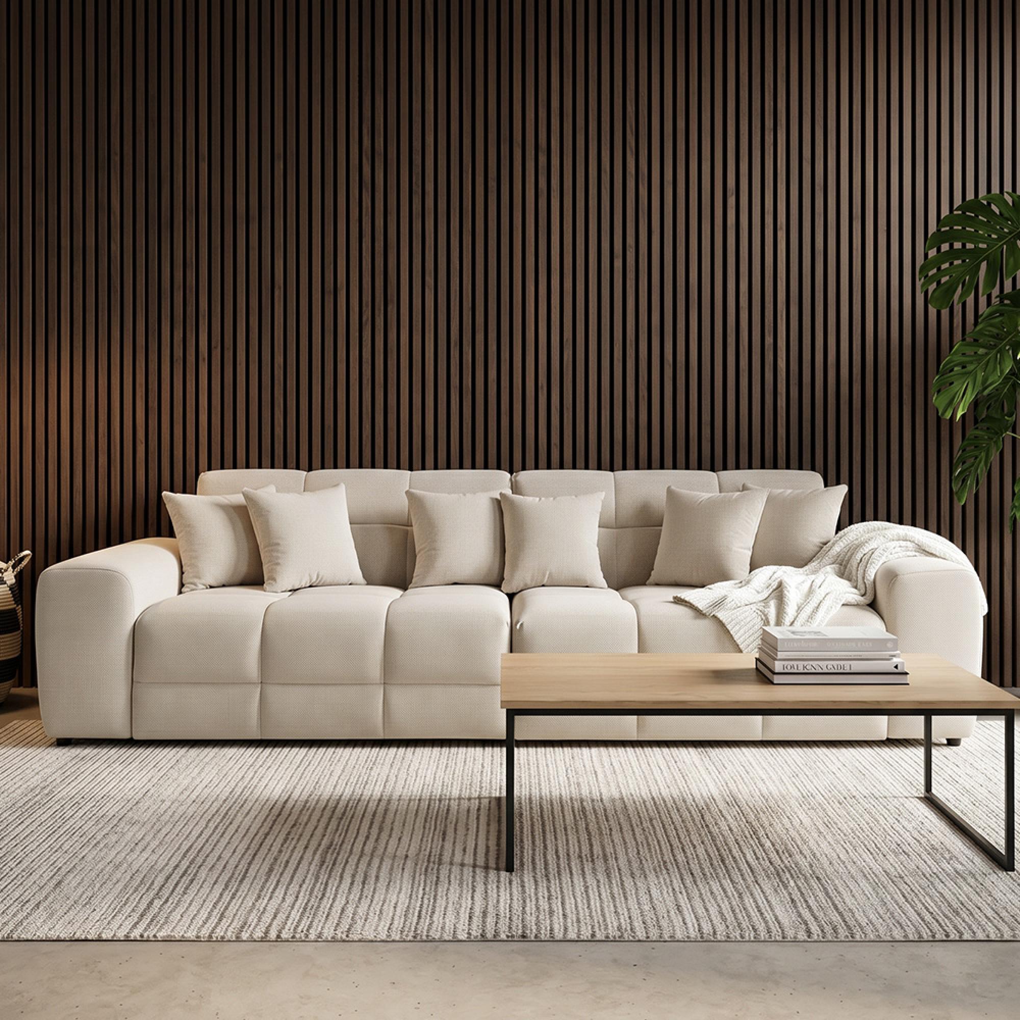 Jacob Sofa - Natural Fabric - 4 Seater