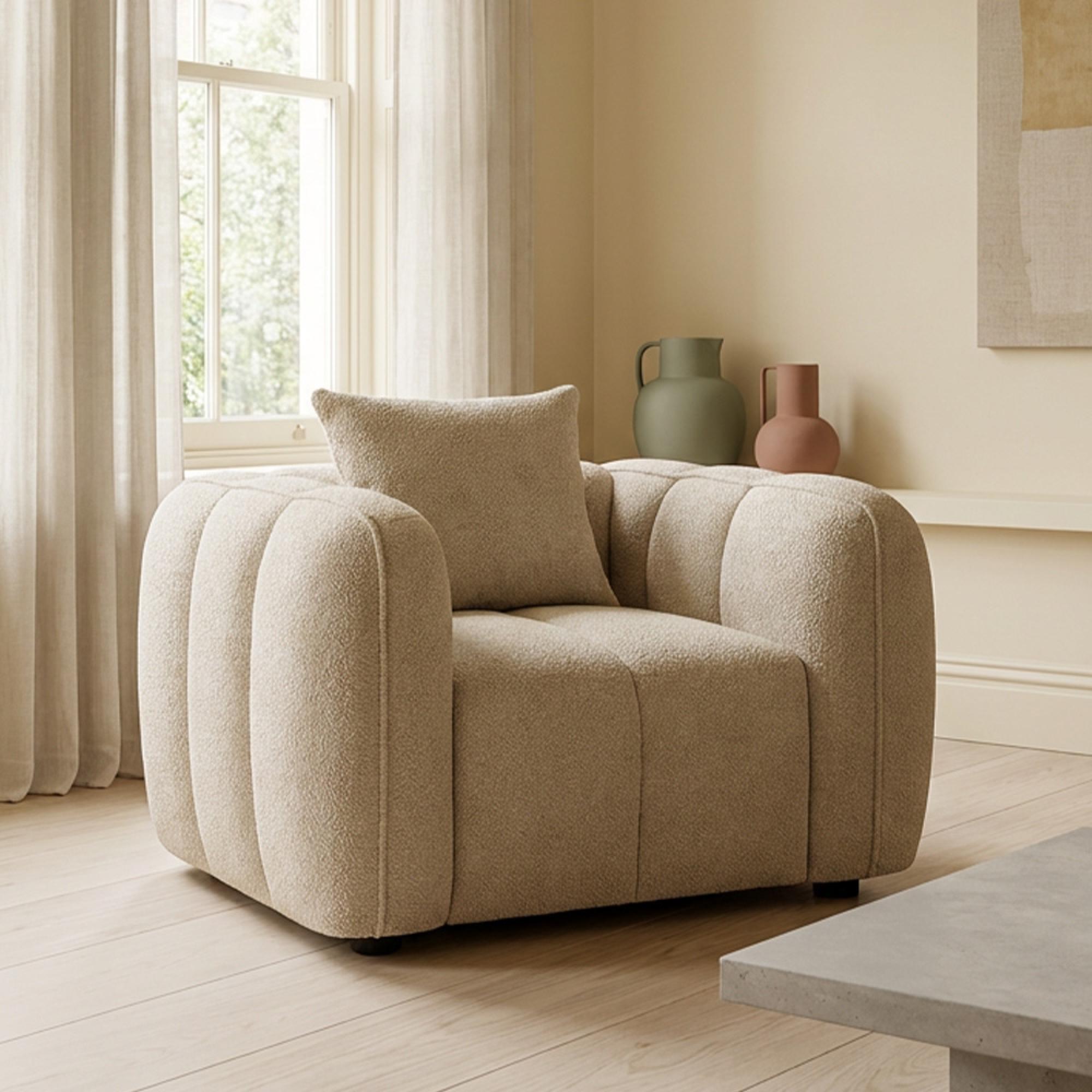 Venice Armchair - Beige Fabric