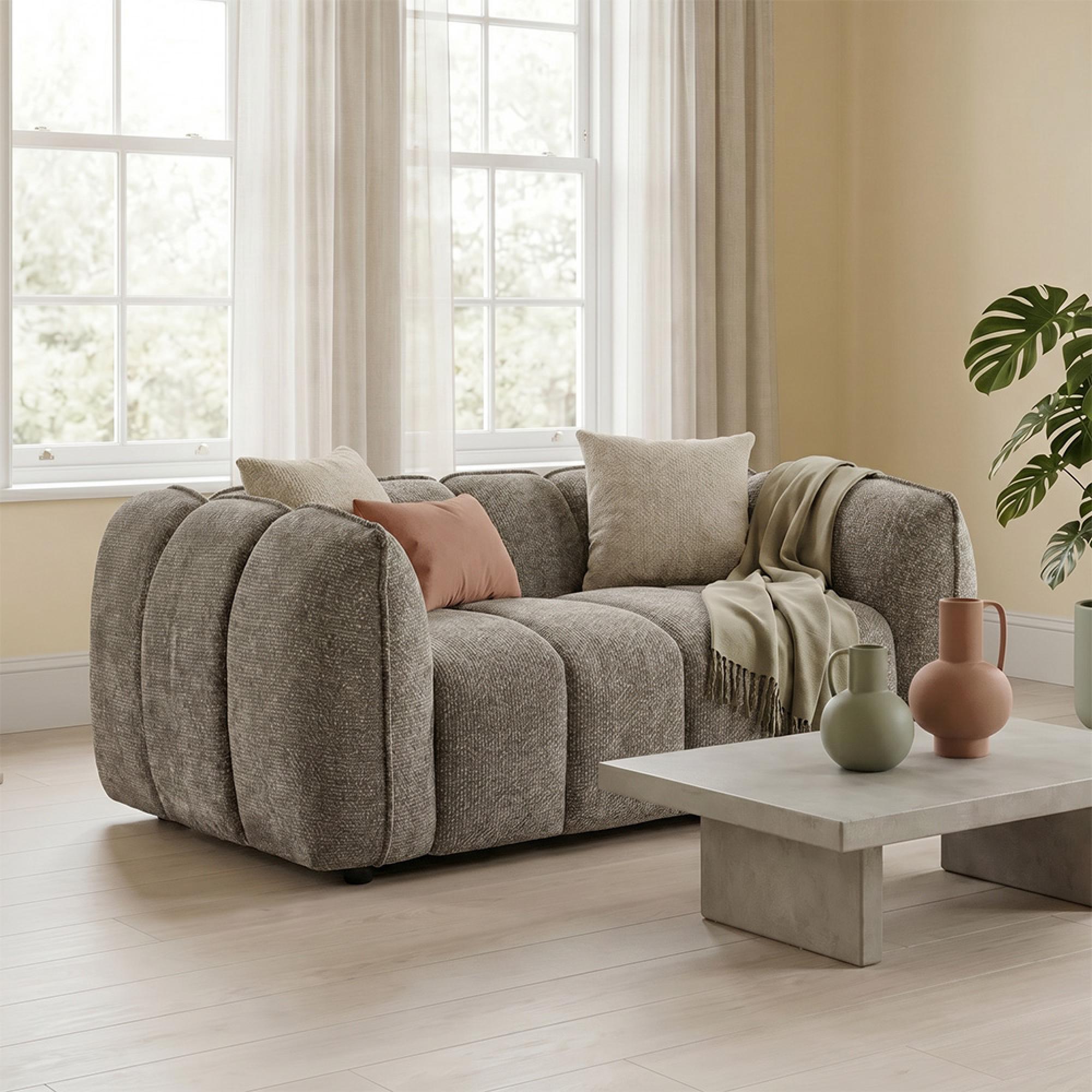 Venice Sofa - Mocha Fabric - 2 Seater