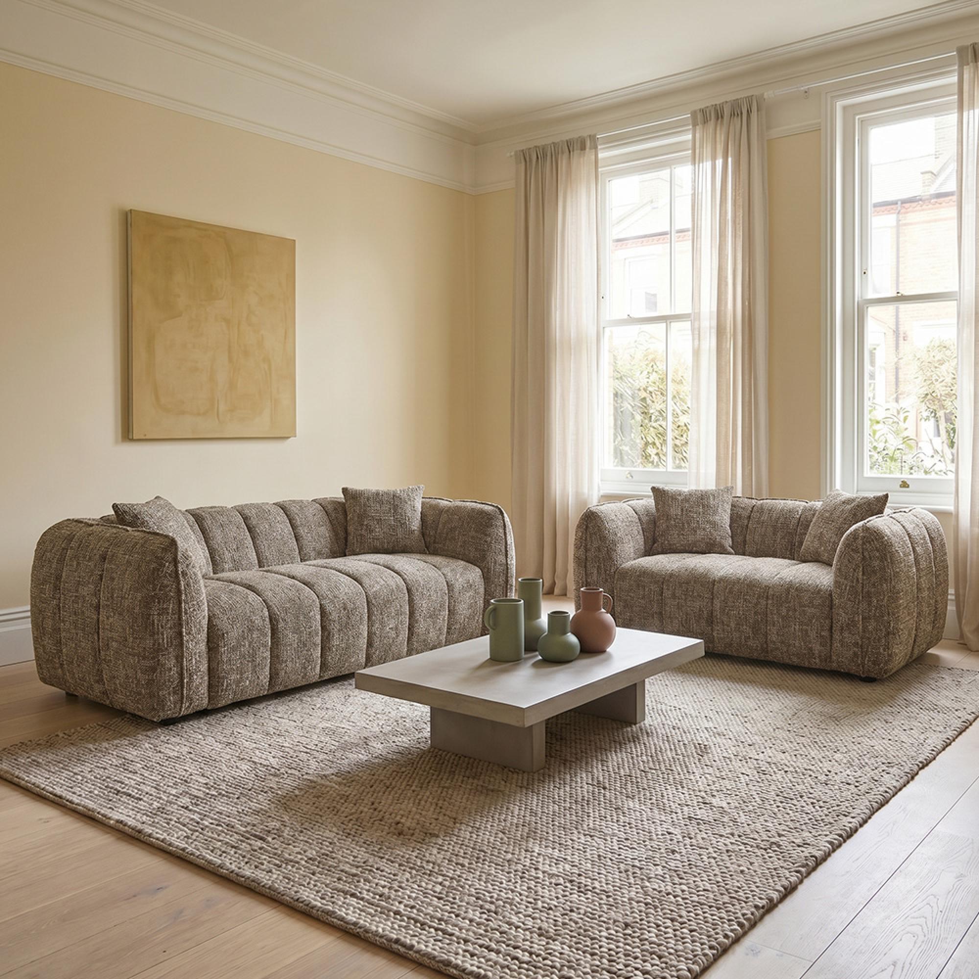 Venice Sofa Set - Mocha Fabric - 3+2 Seater