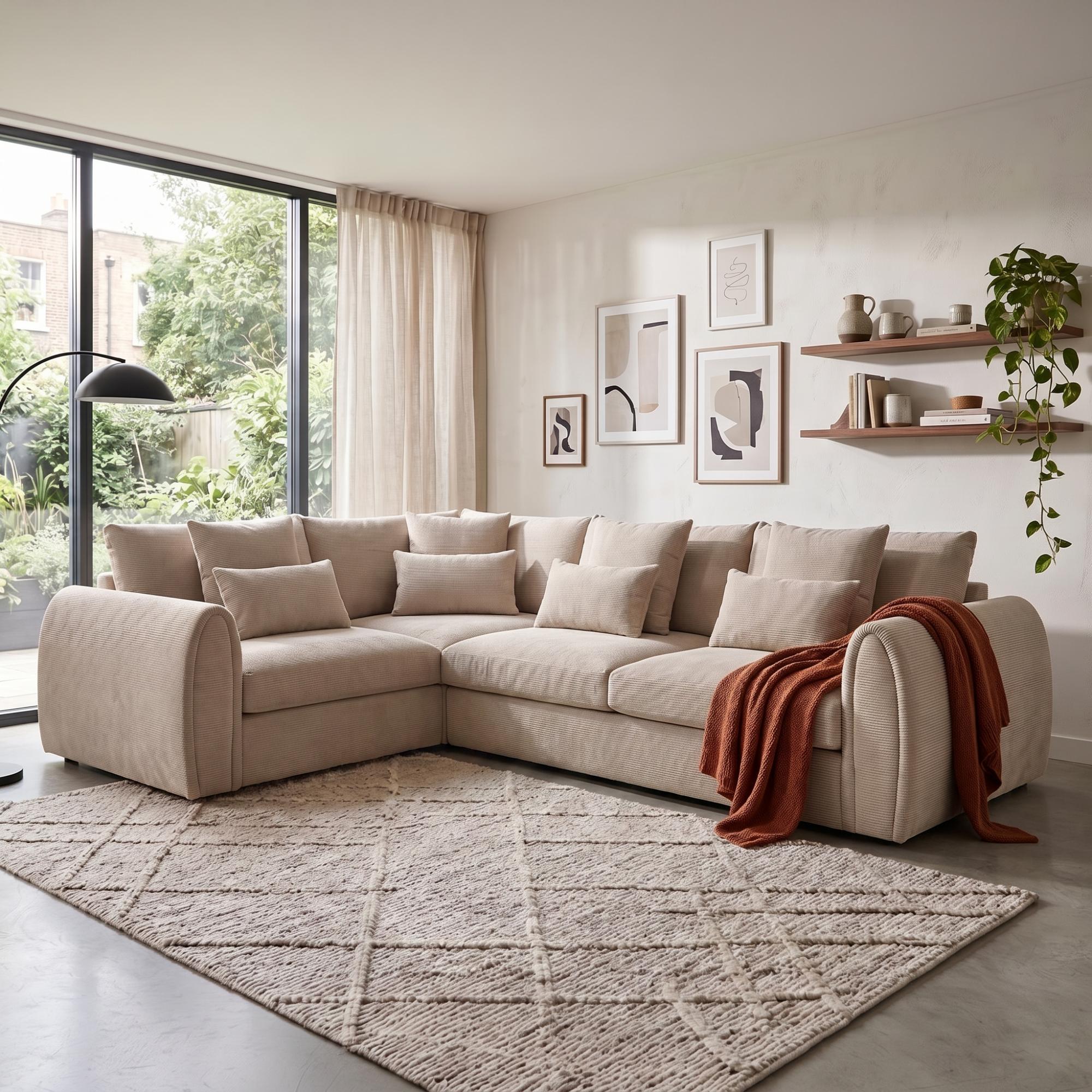 Mirabel Corner Sofa - Mocha Fabric - LHF