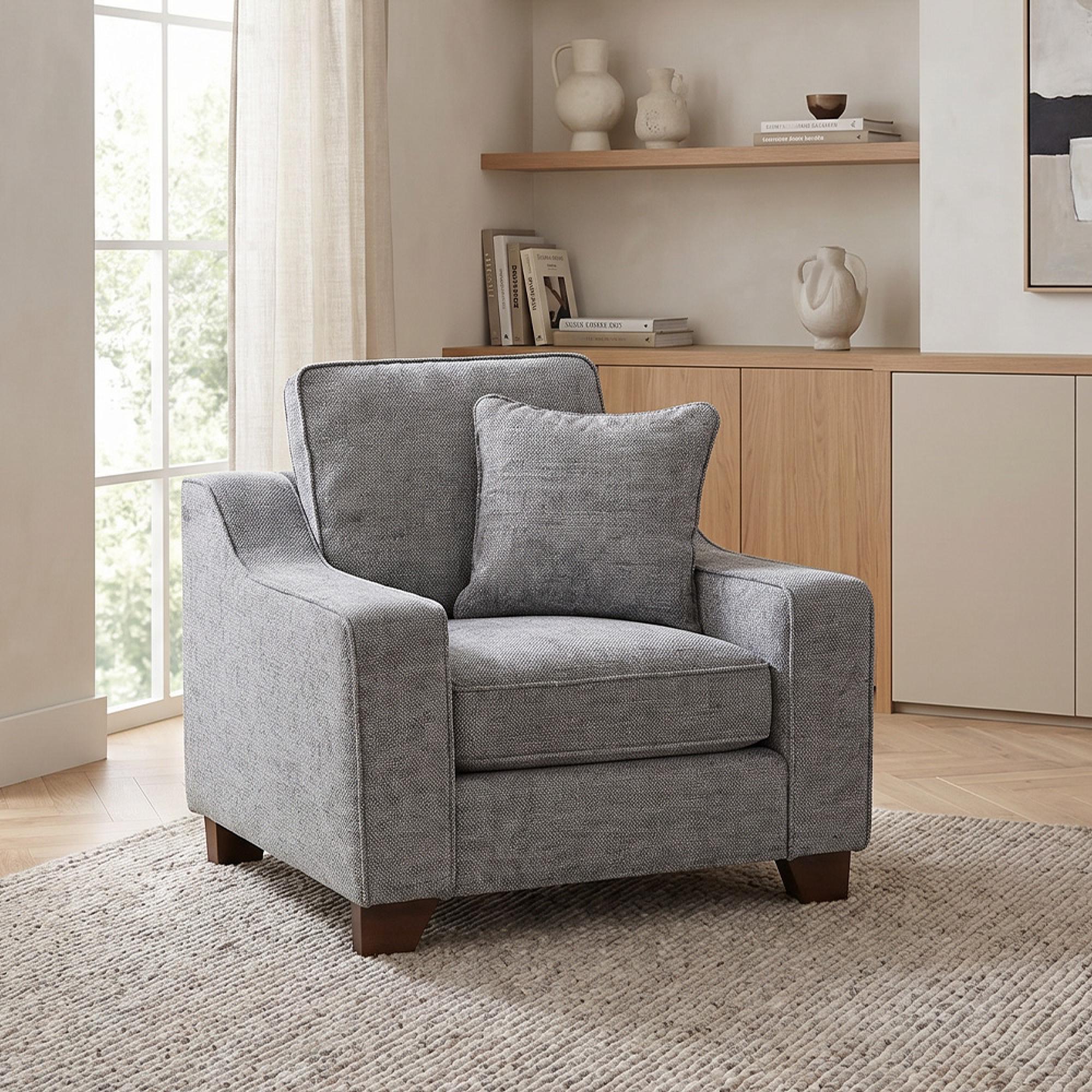 Nebraska Armchair - Slate Grey Fabric