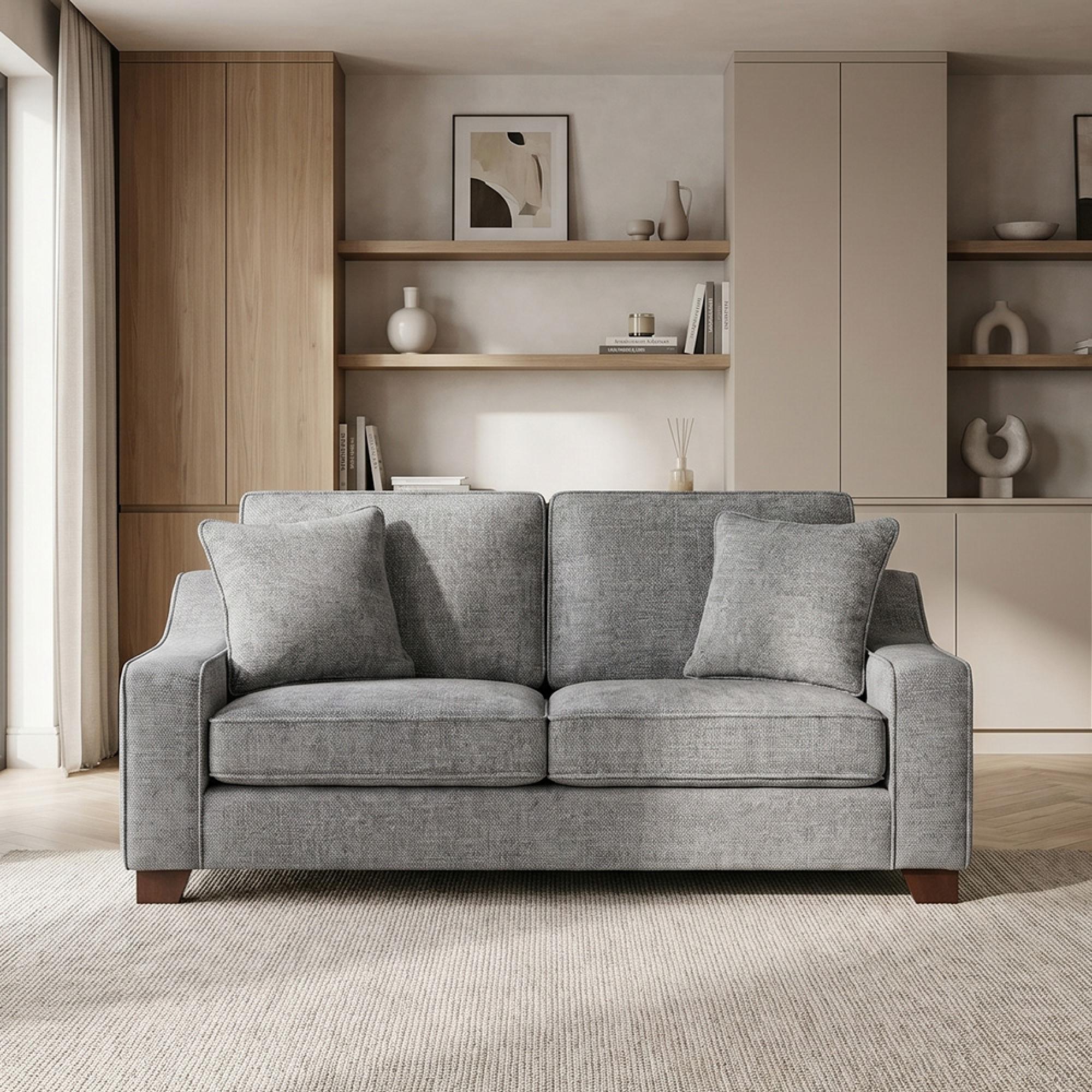 Nebraska Sofa - Slate Grey Fabric - 3 Seater