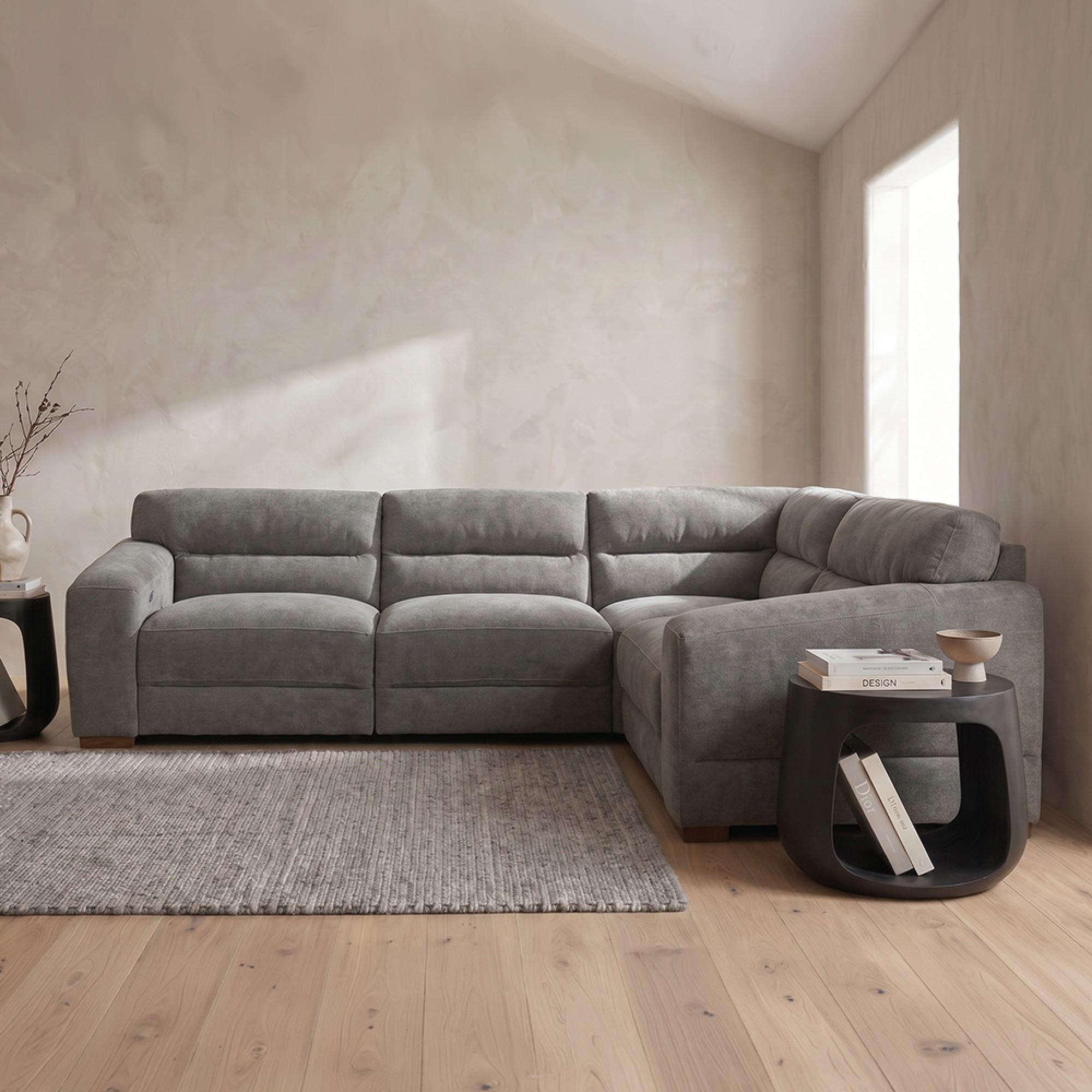 Chicago Universal Corner Sofa - Grey Fabric