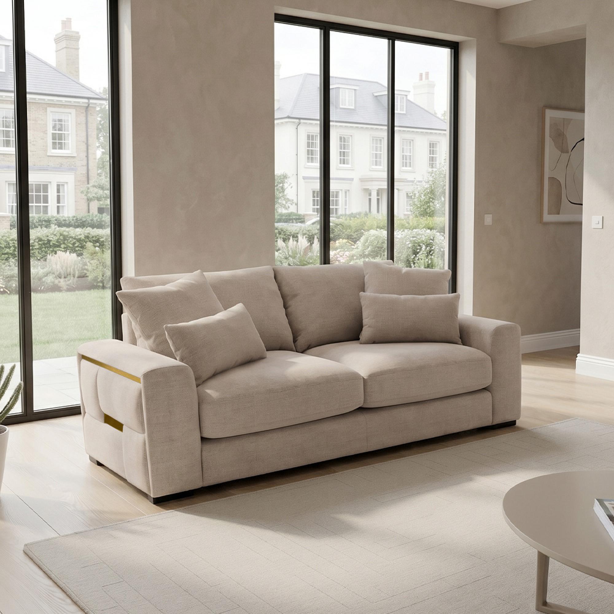 Jupiter Sofa - Beige Fabric - 2 Seater