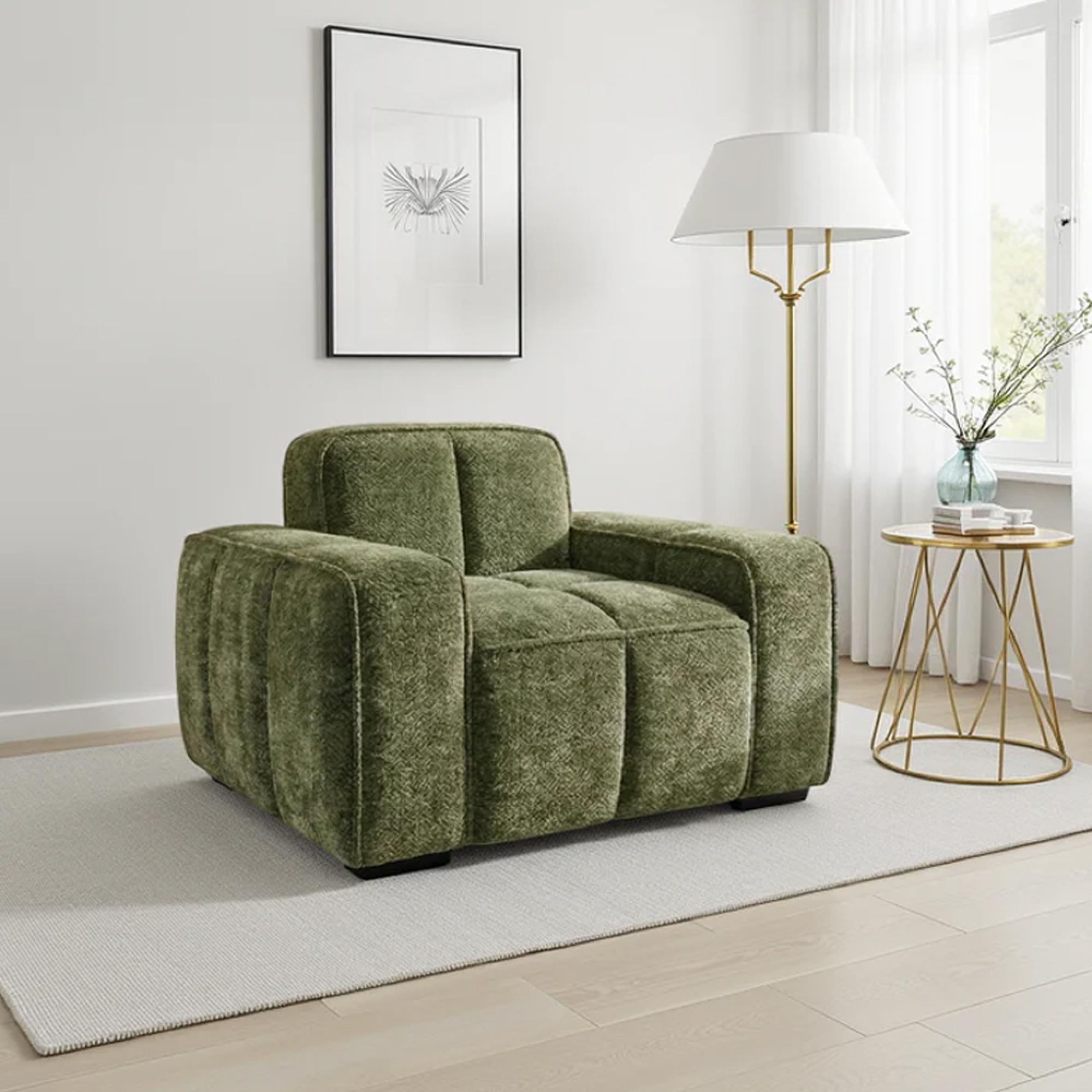 Paris Armchair - Olive Fabric