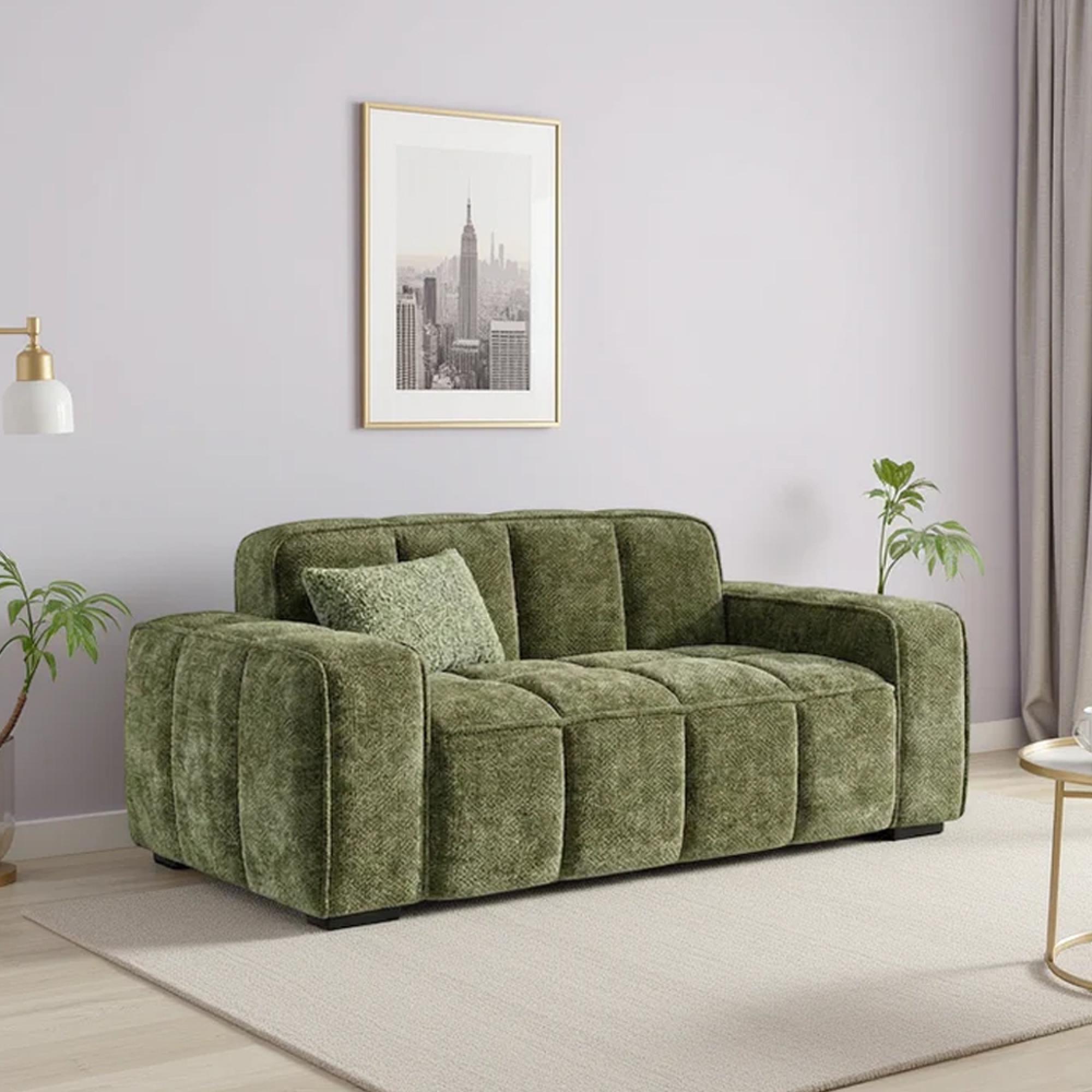 Paris Sofa - Olive Fabric - 2 Seater