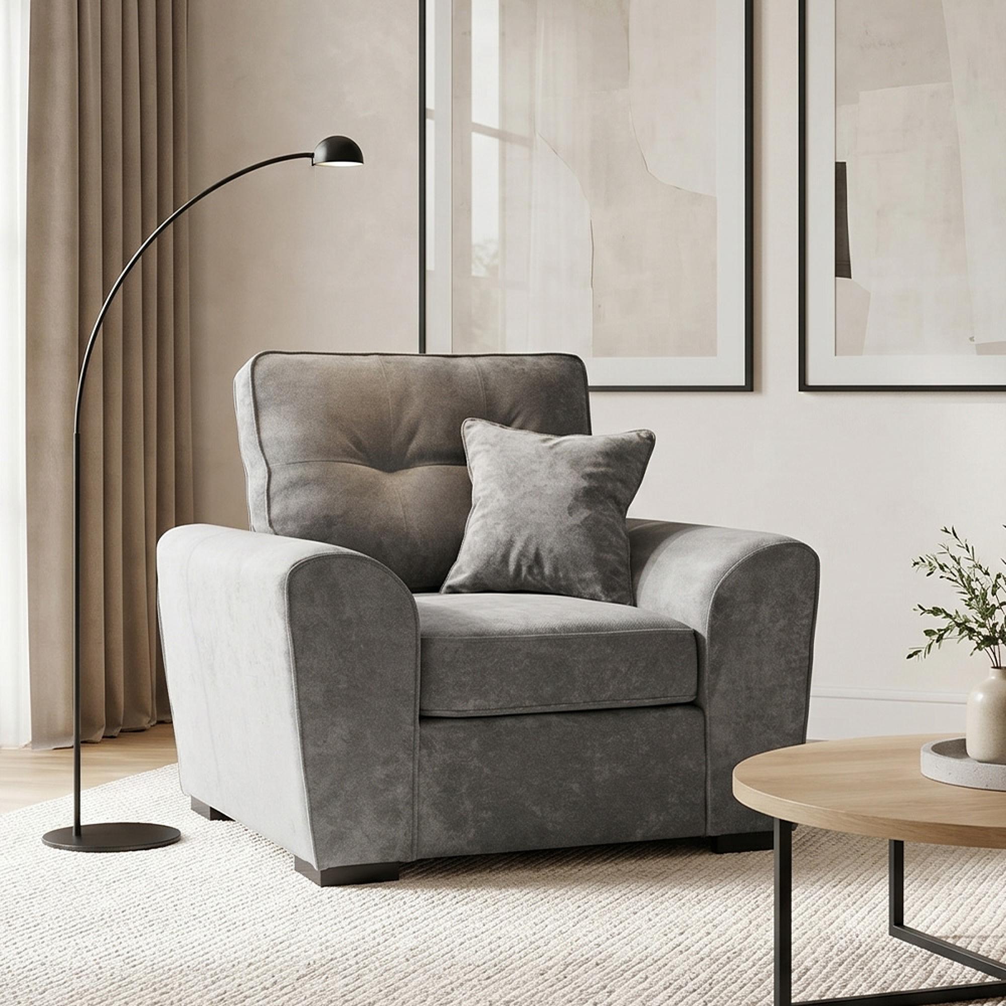 Maxwell Armchair - Grey Fabric