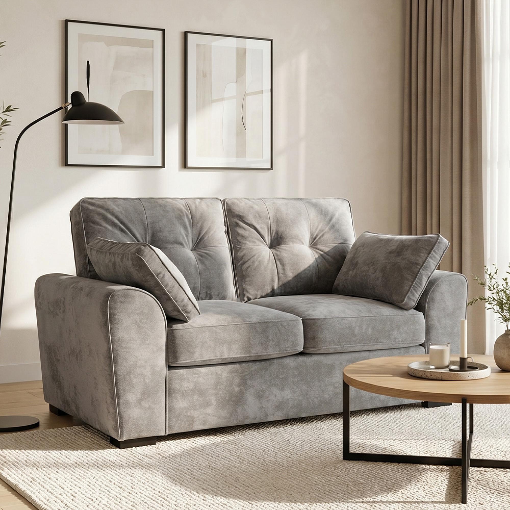 Maxwell Sofa - Grey Fabric - 2 Seater