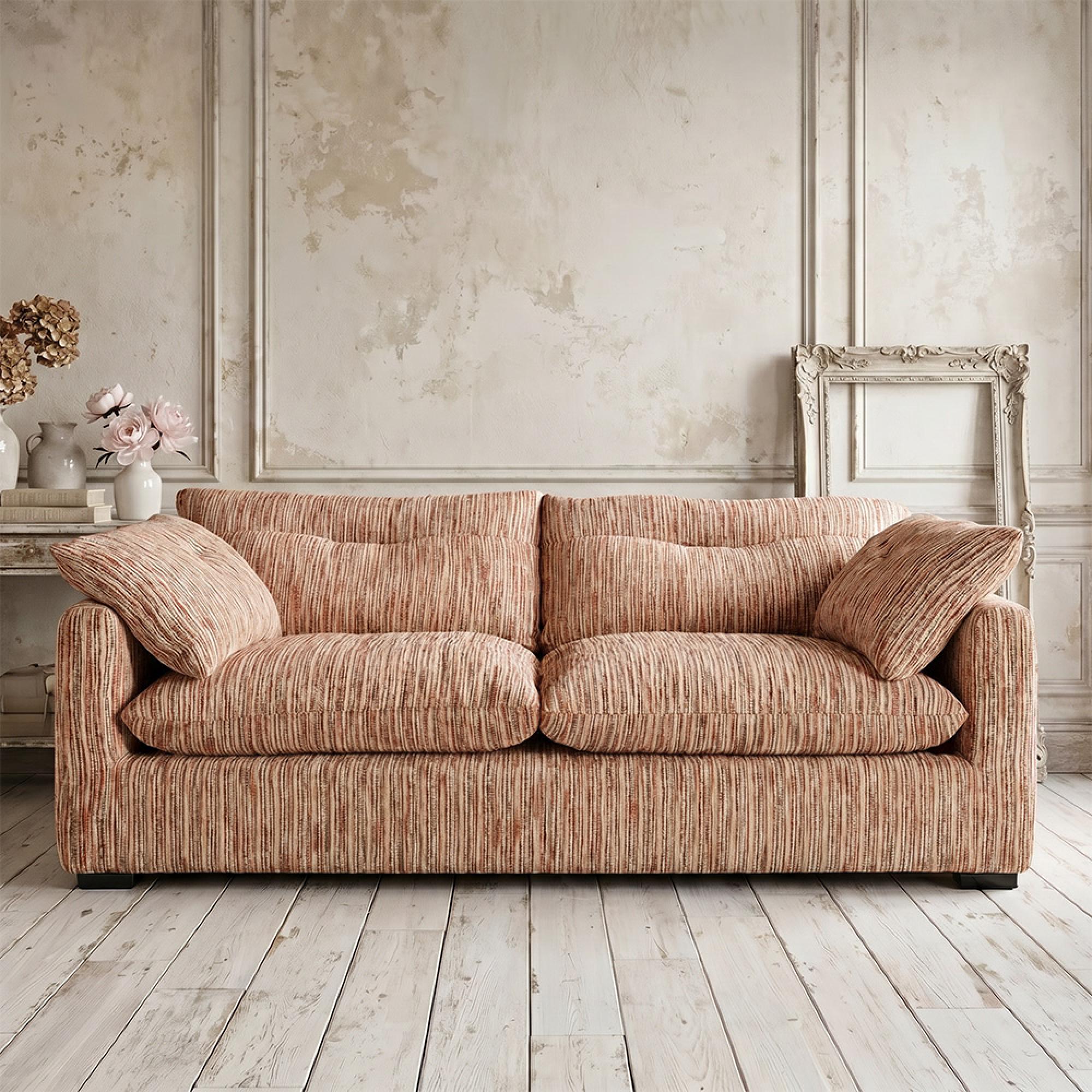 Quetta Sofa - Beige Fabric - 3 Seater