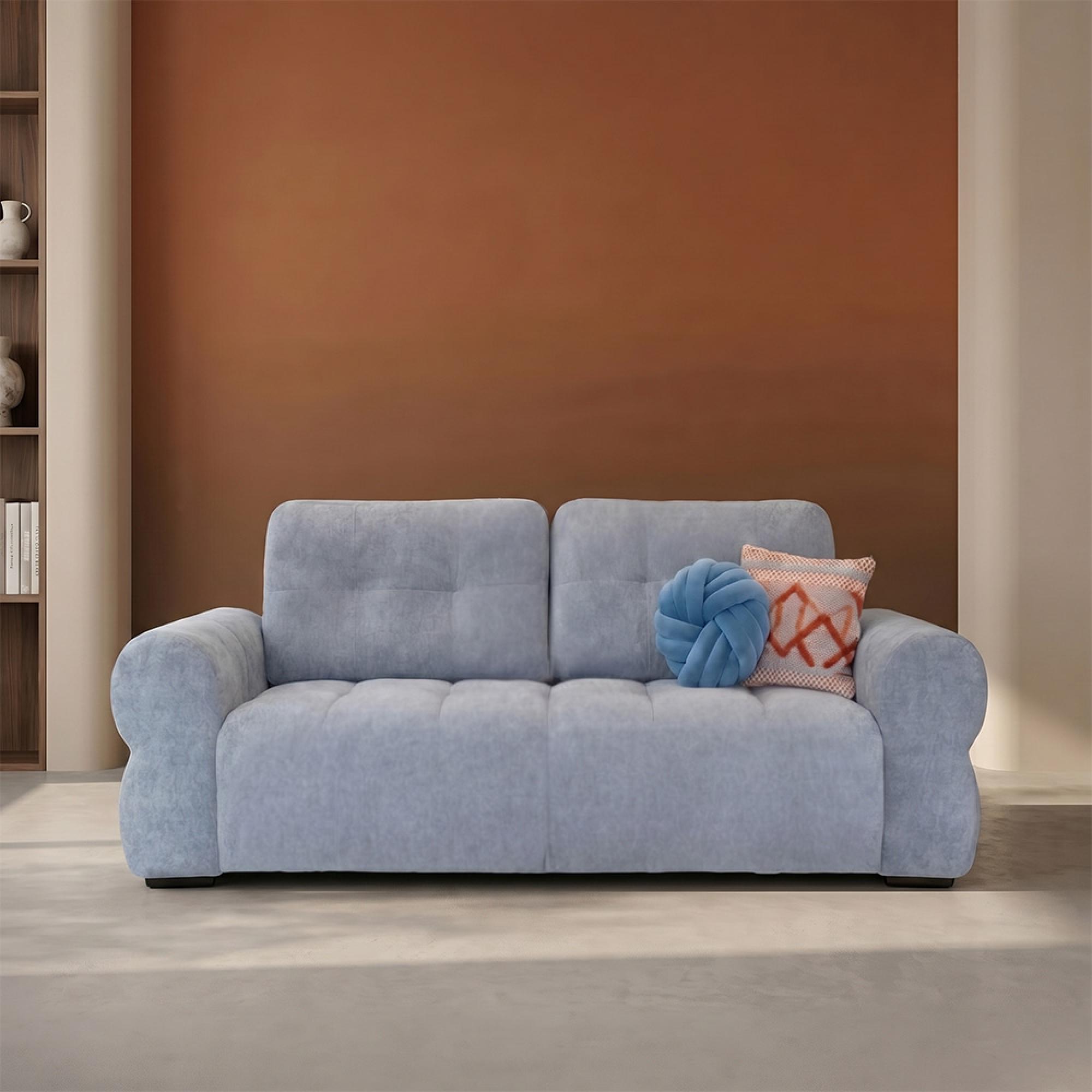 San Marino Sofa - Grey Fabric - 2 Seater