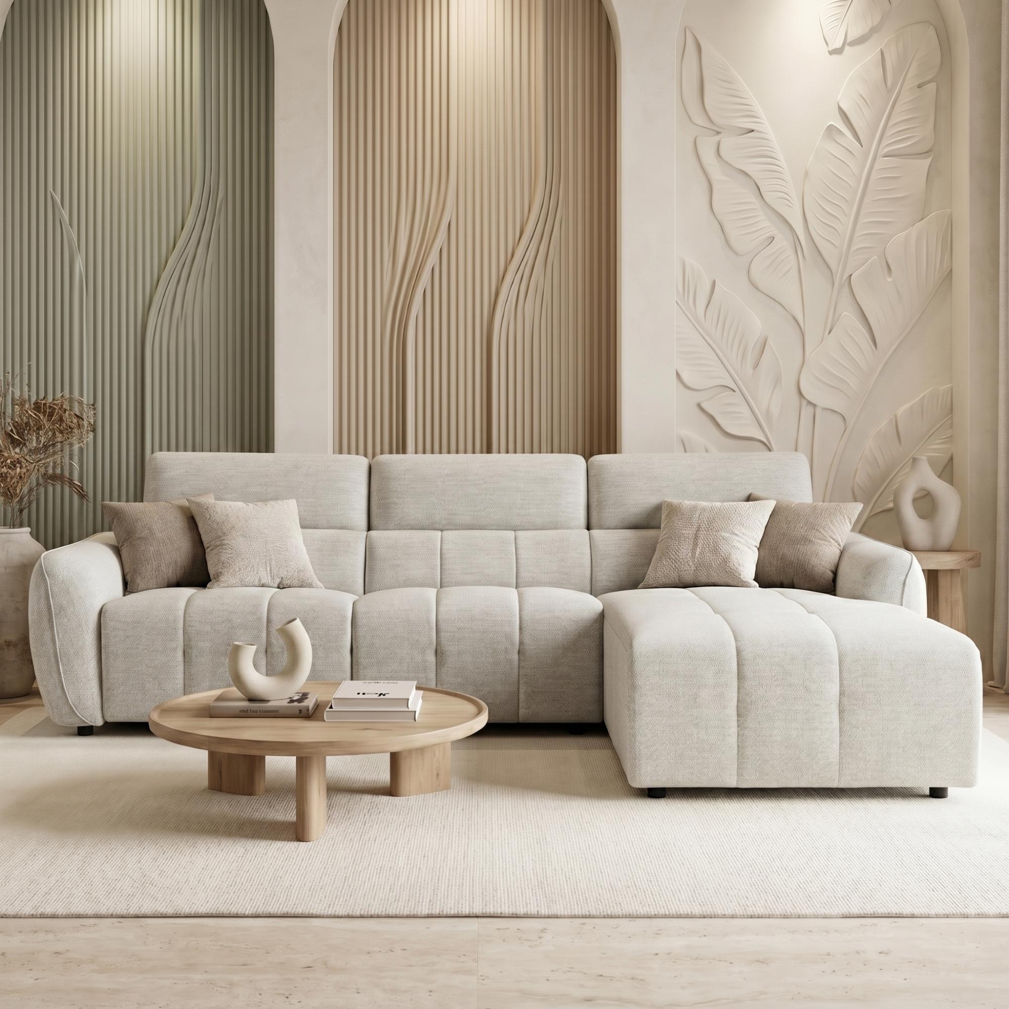 Turin Electric Recliner Sofa - Silver Fabric - RHF